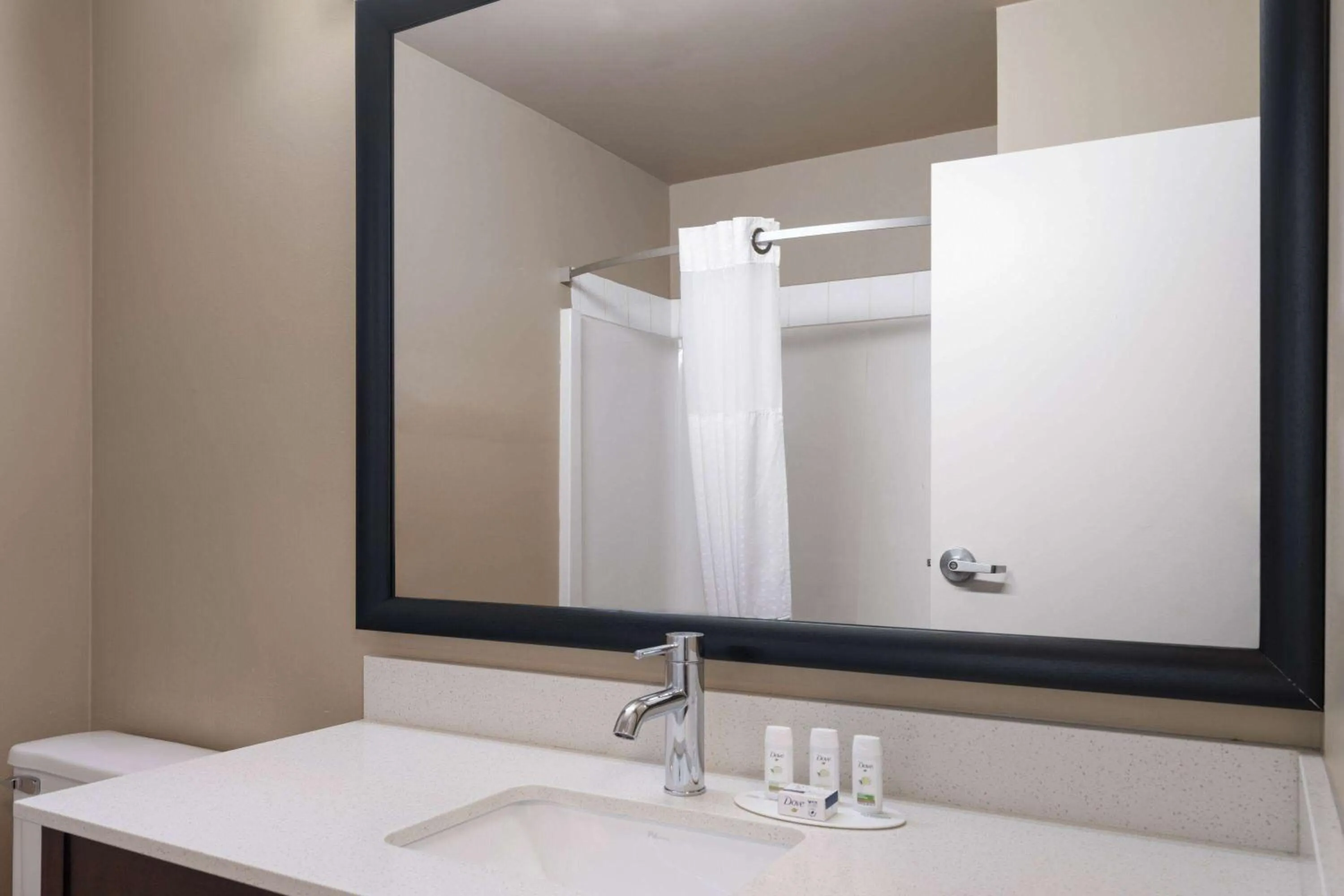 Bathroom in Super 8 by Wyndham Sherwood Park/Edmonton Area