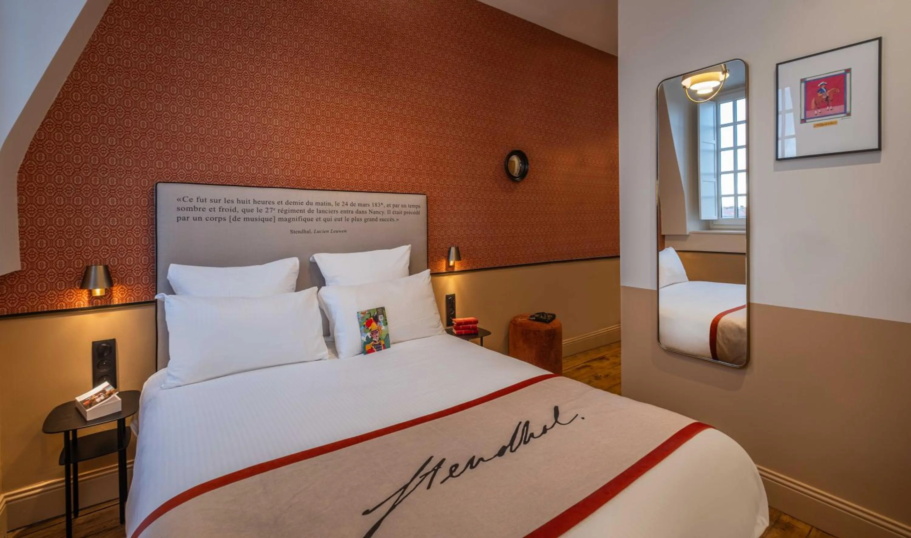 Bedroom, Bed in Hôtel Littéraire Stendhal et Spa