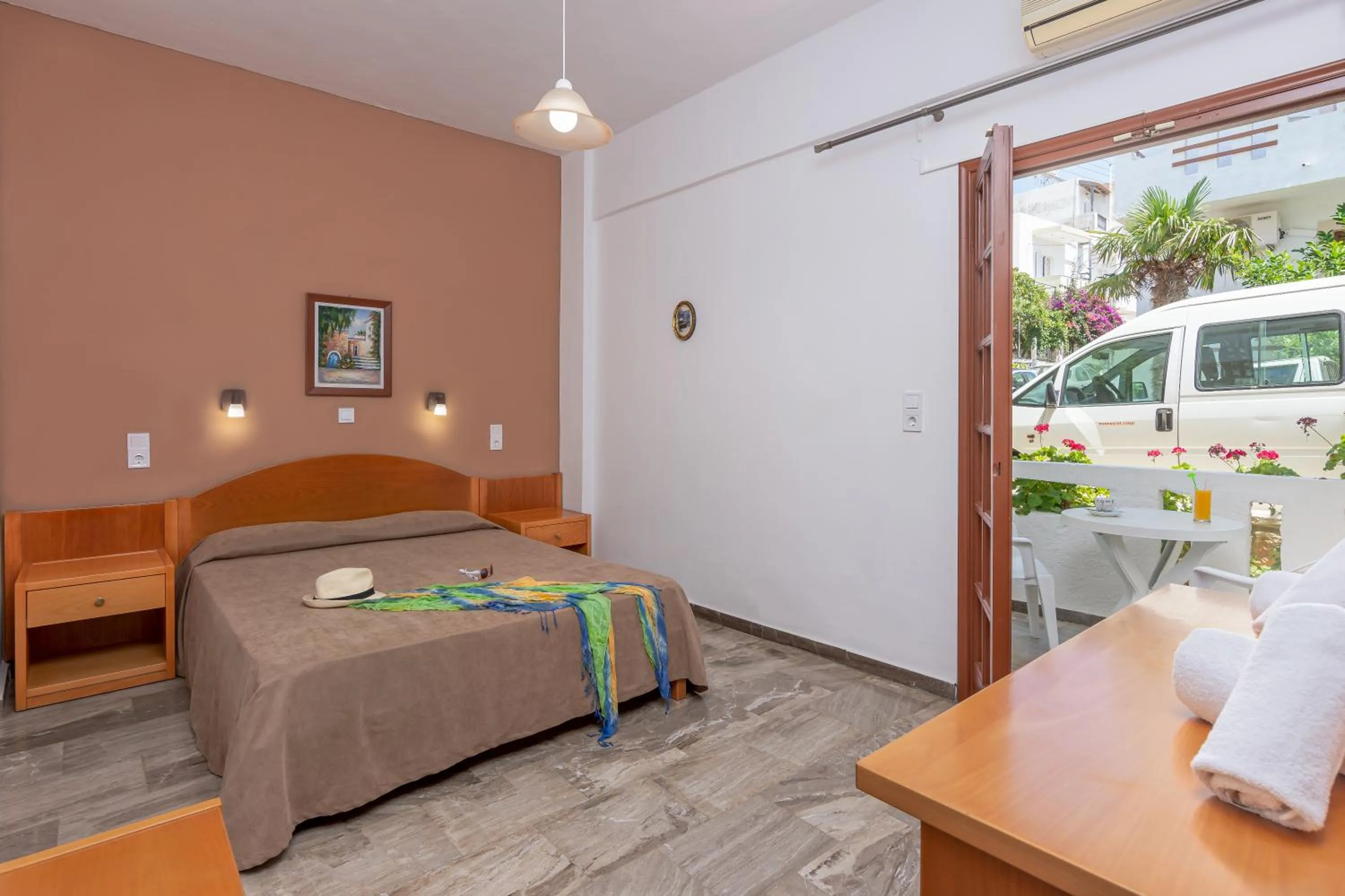 Bed in Galini Apartments