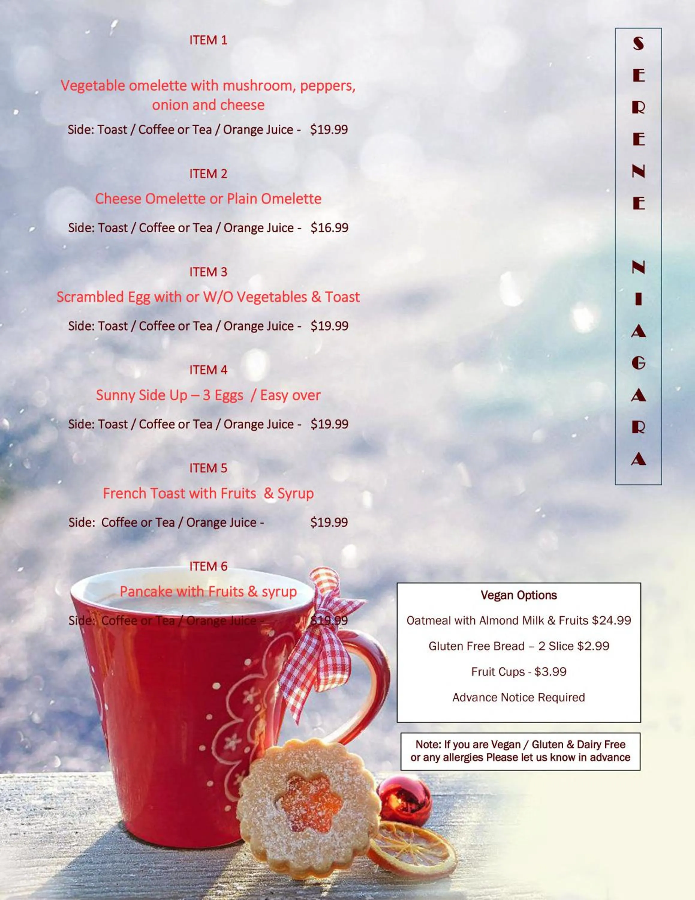 Breakfast in Serene Niagara Inn