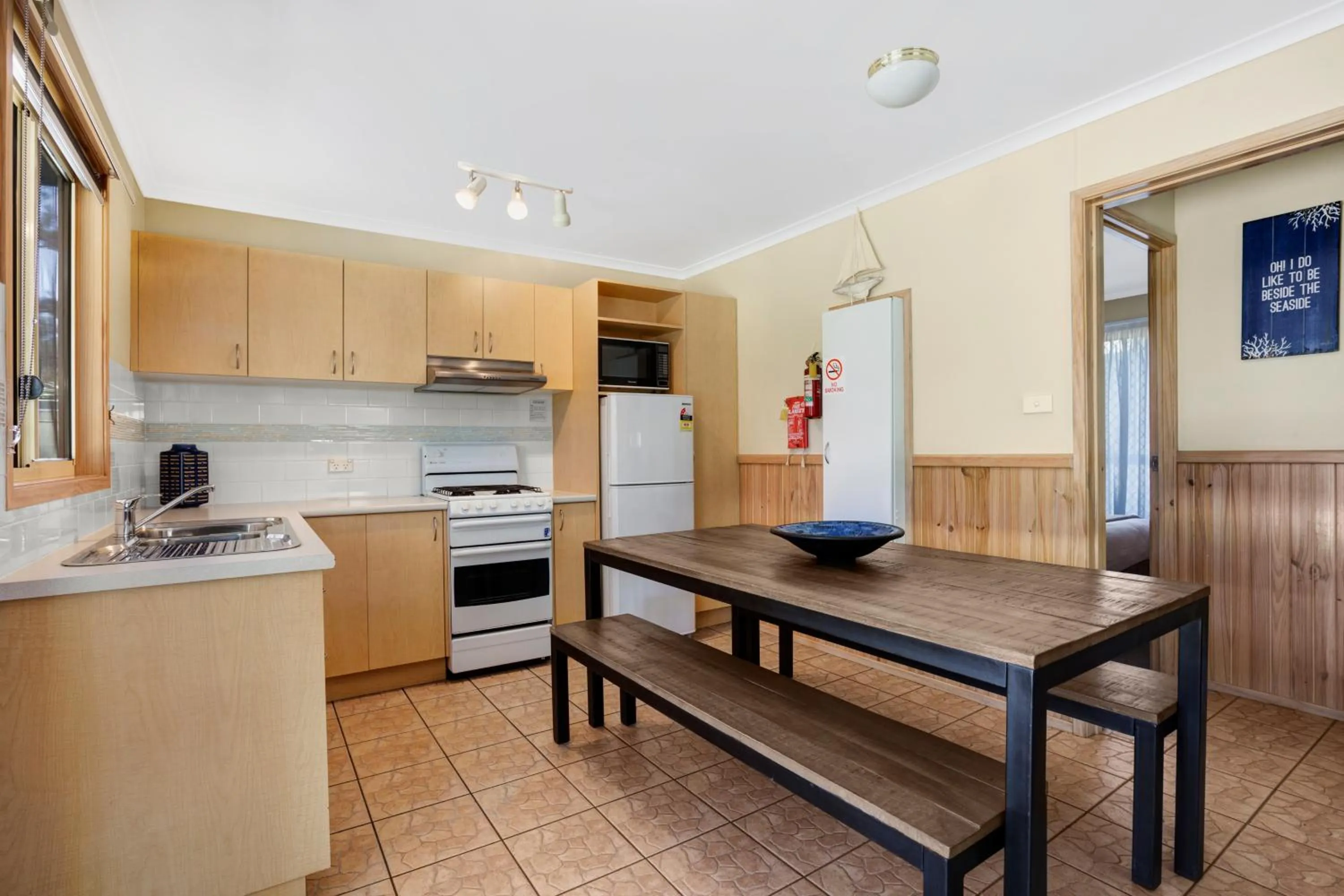 Dining area in Seven Mile Beach Holiday Park