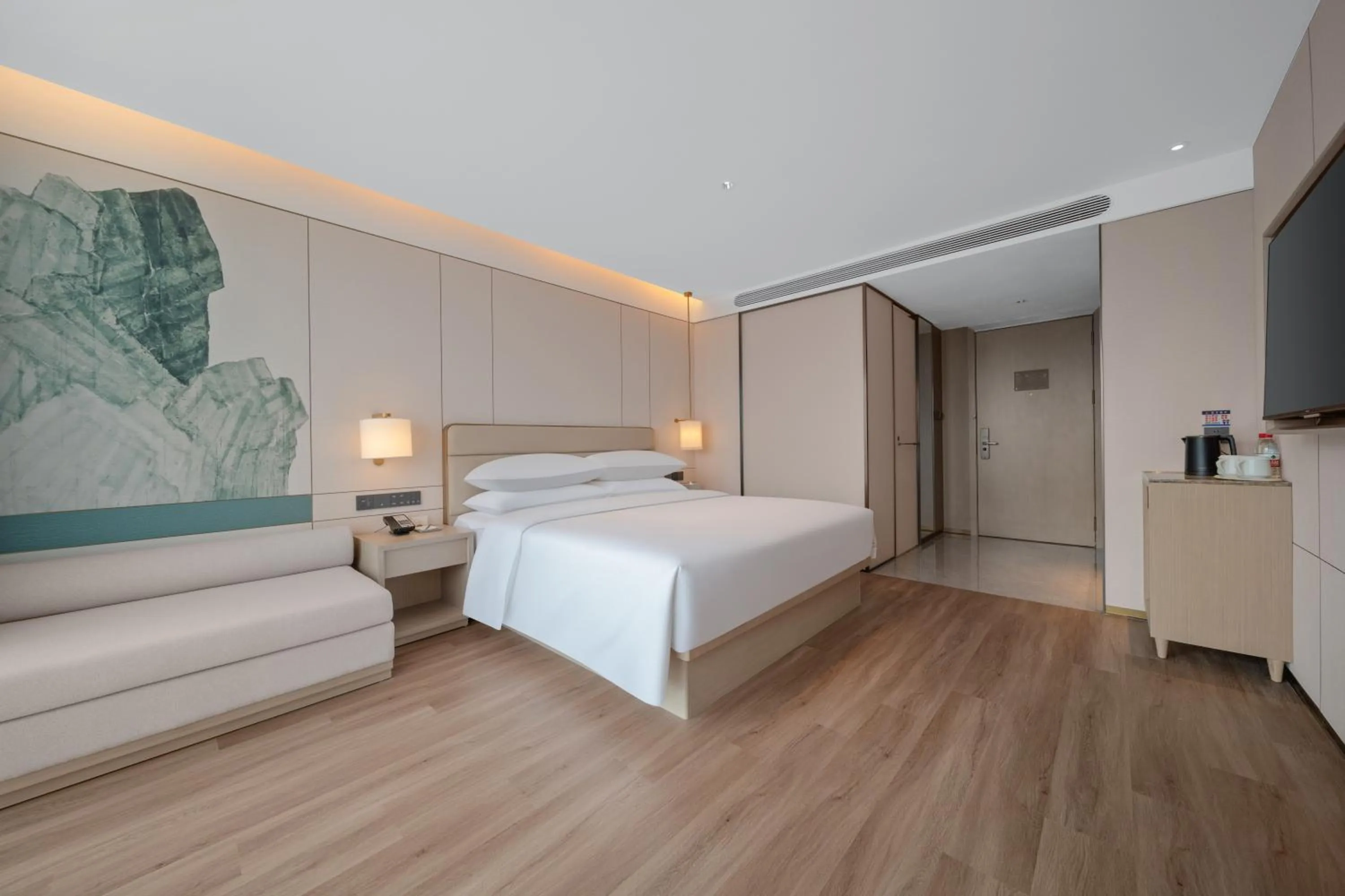 Bed in Manju Hotel Shaoxing Keqiao Wanda