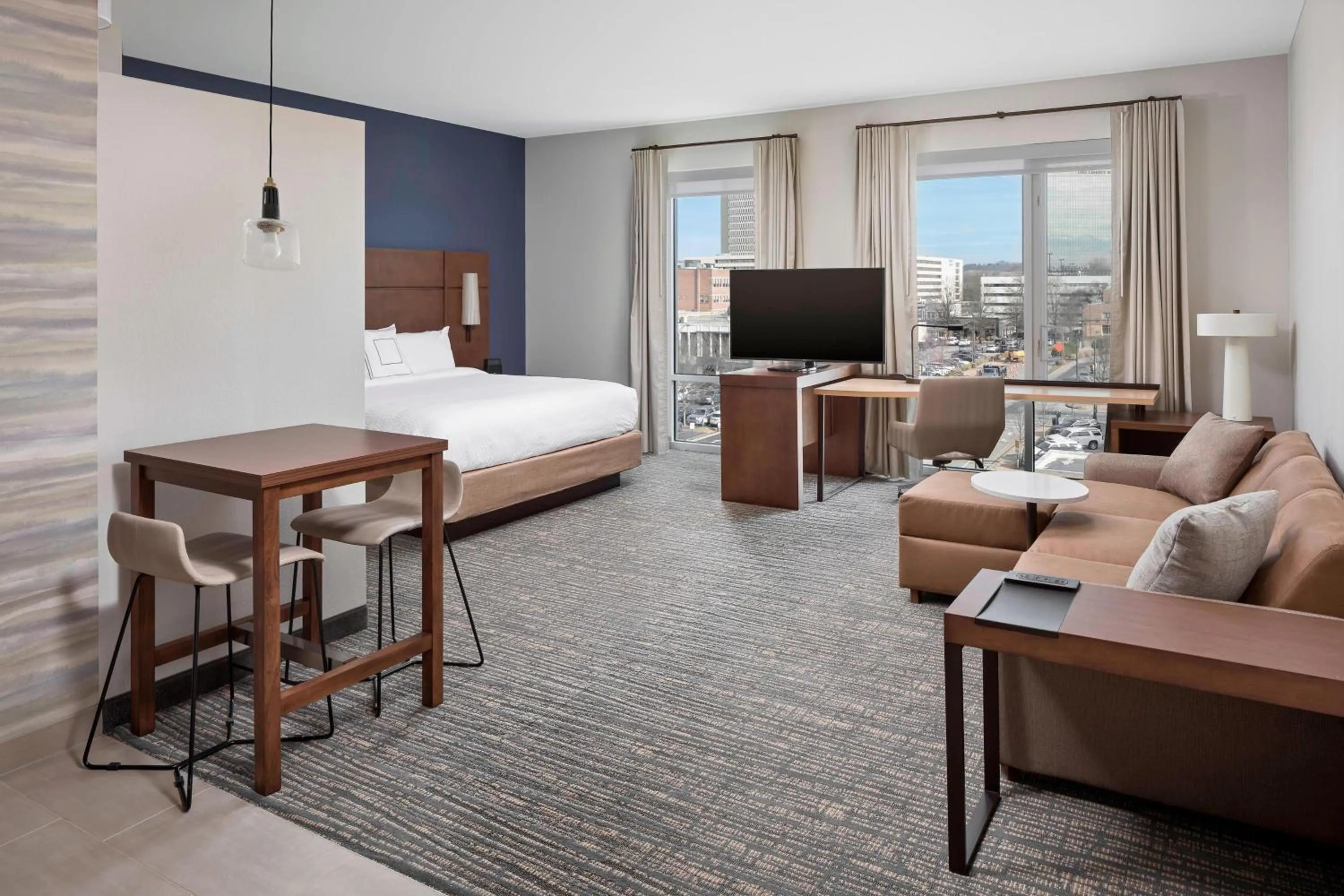 Bedroom, Bed in Residence Inn by Marriott Greenville Downtown