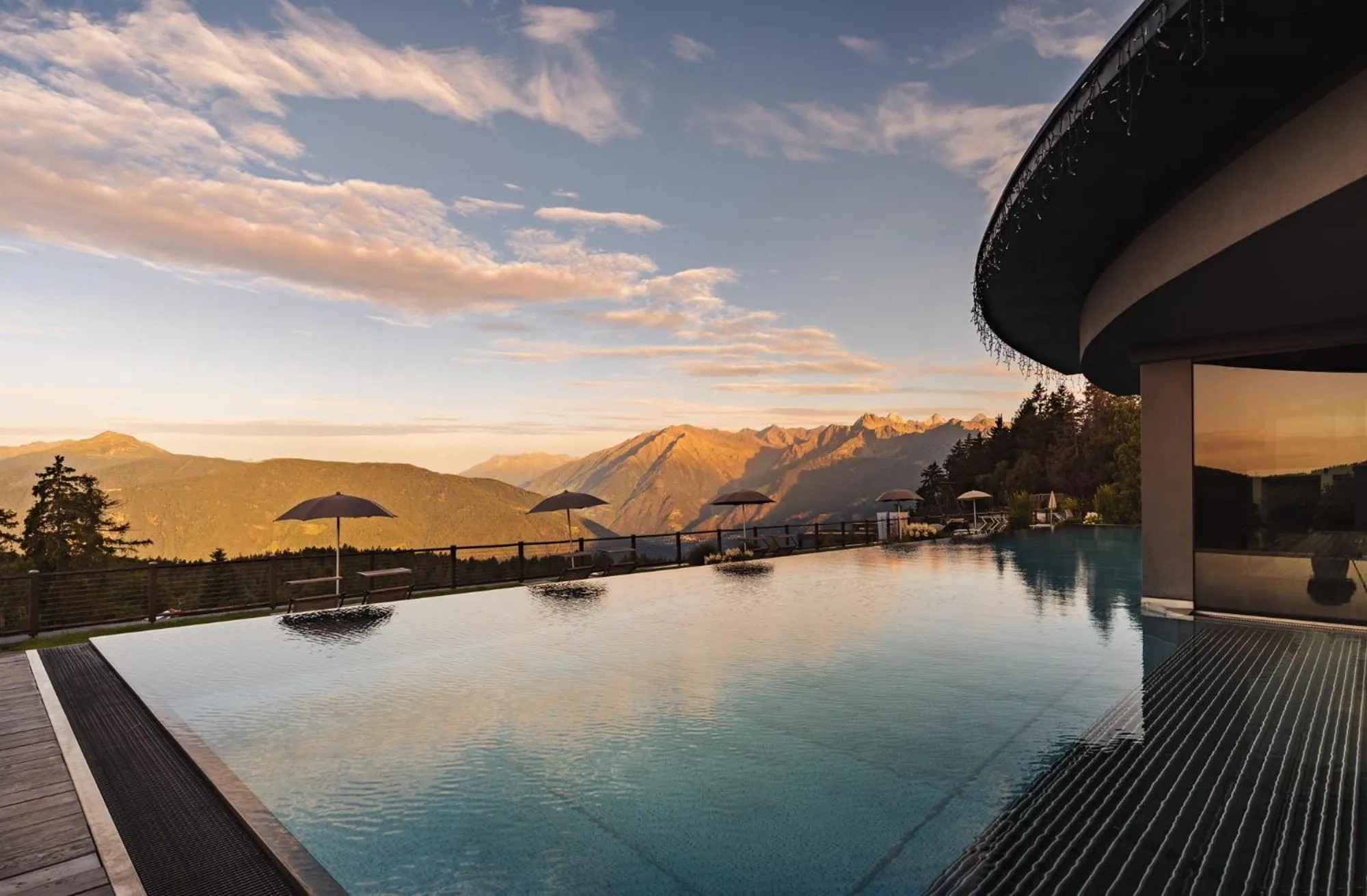 Pool view in Chalet Mirabell