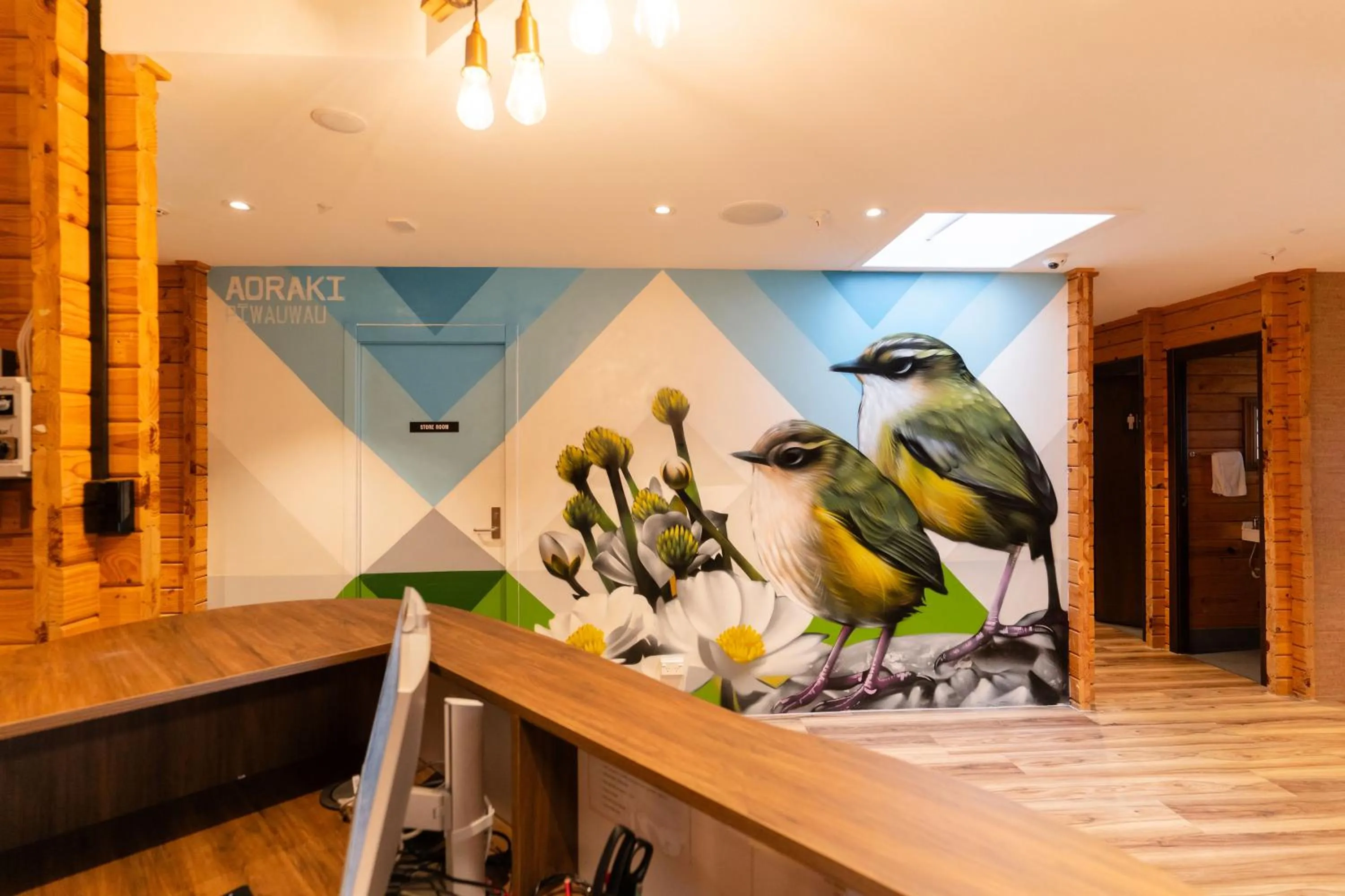 Decorative detail in Haka House Hostel Aoraki Mt Cook