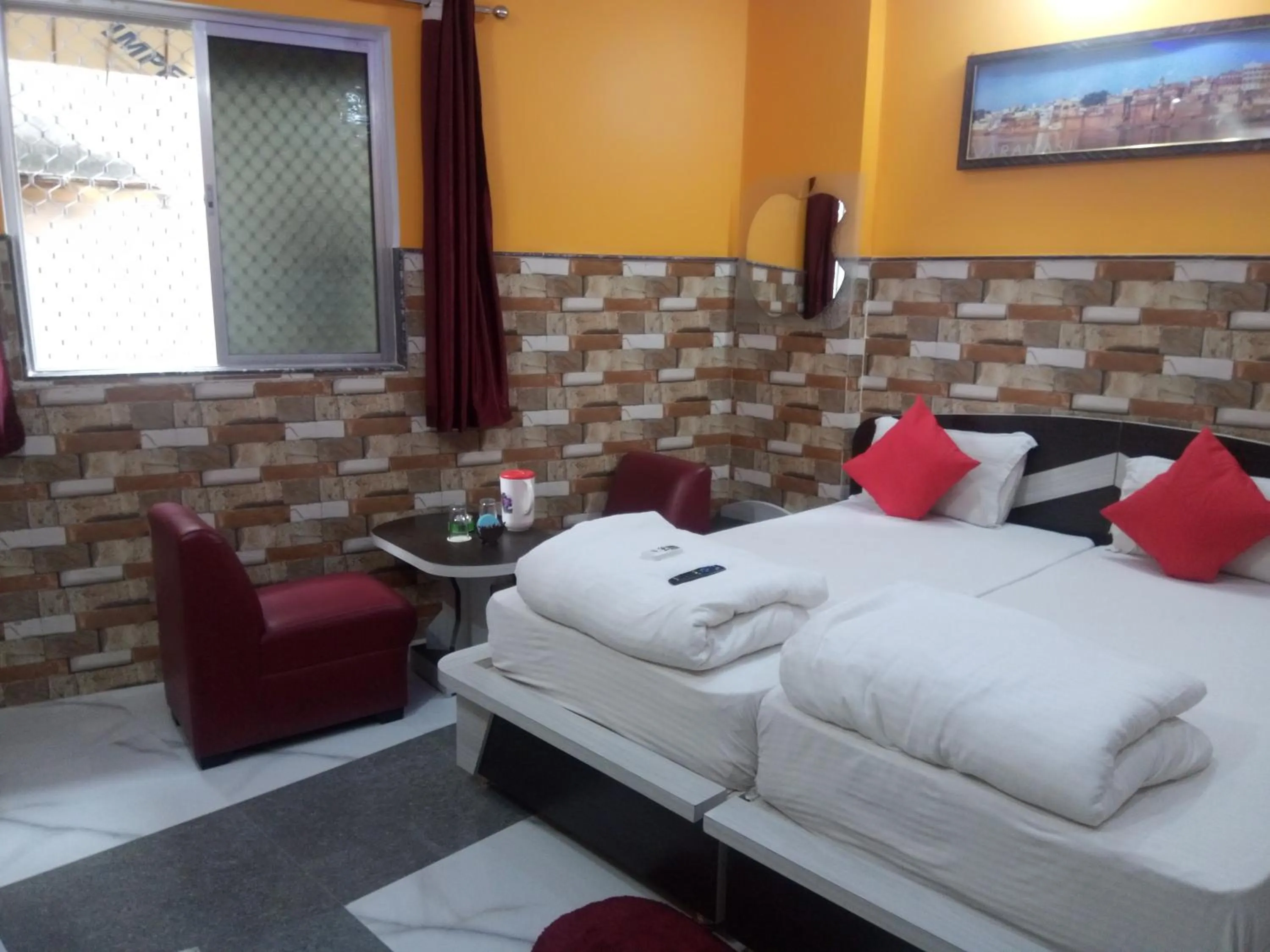 Bed in Hotel Bachchan Palace