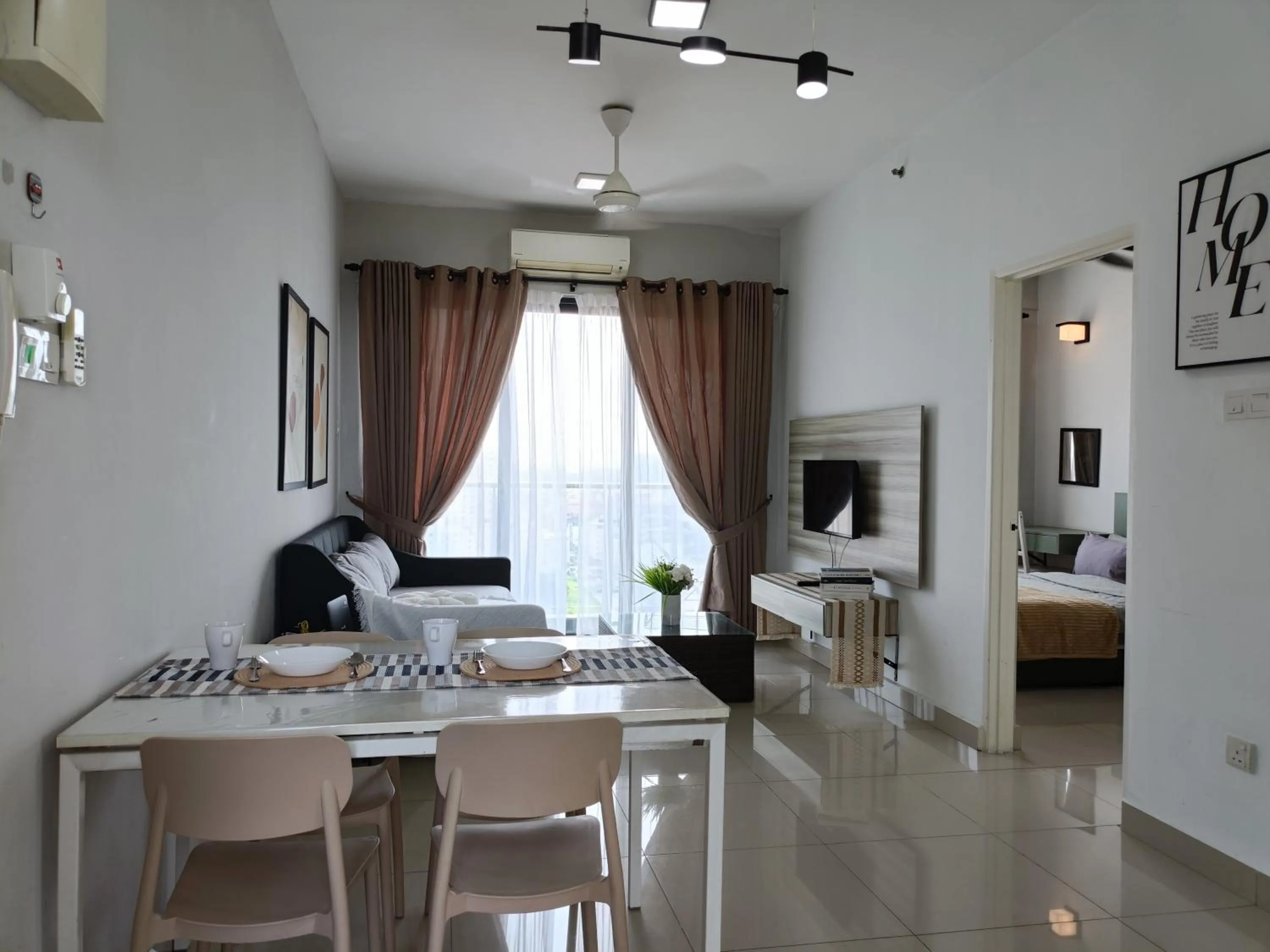 Living room, Bed in Prestige Sky Riverfront