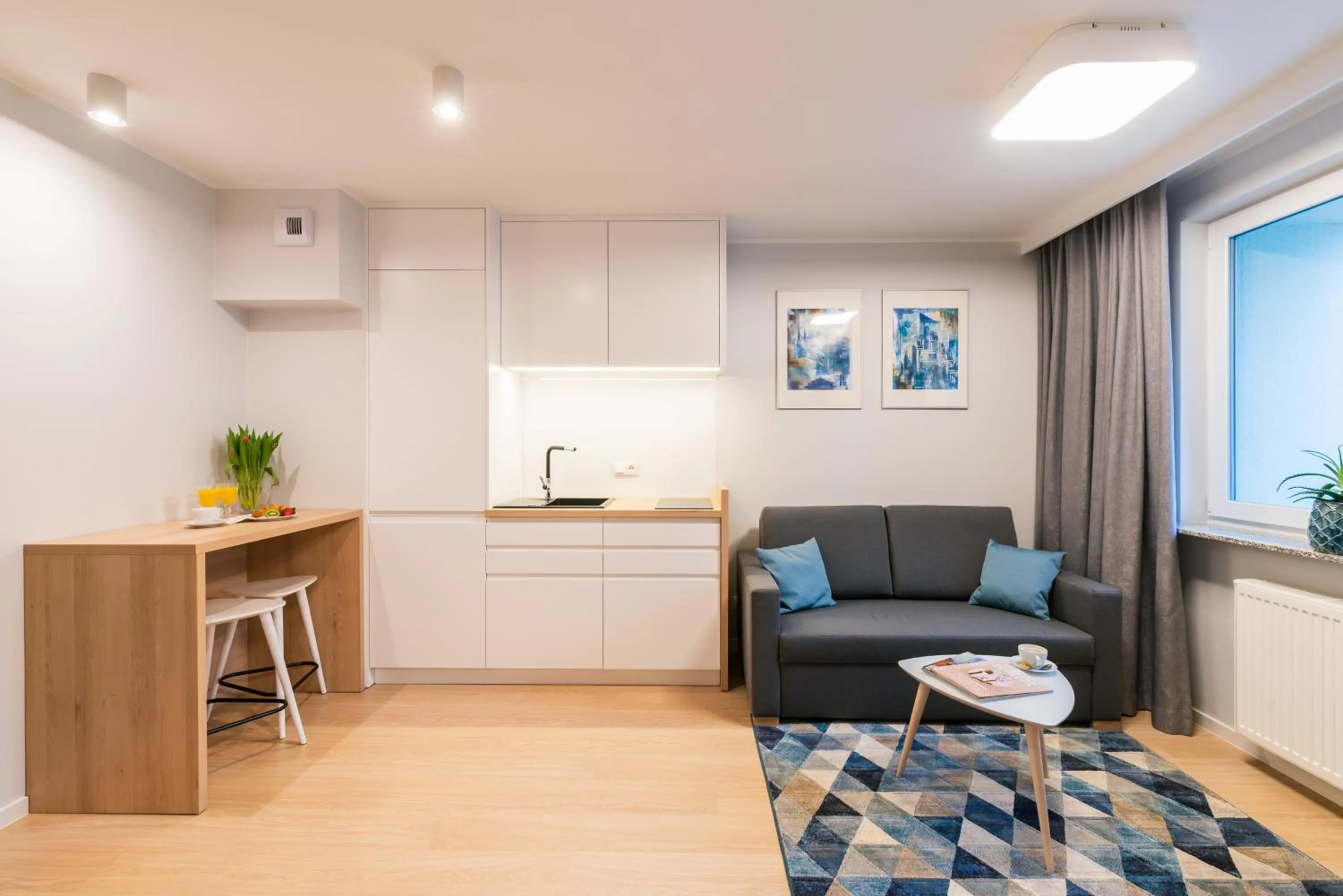 Kitchen or kitchenette in Q17 Apartments Rynek