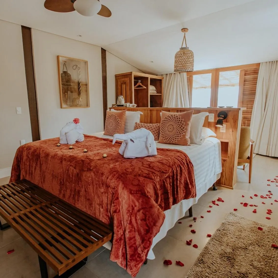 Bed in Hotel Pousada Shangri-la