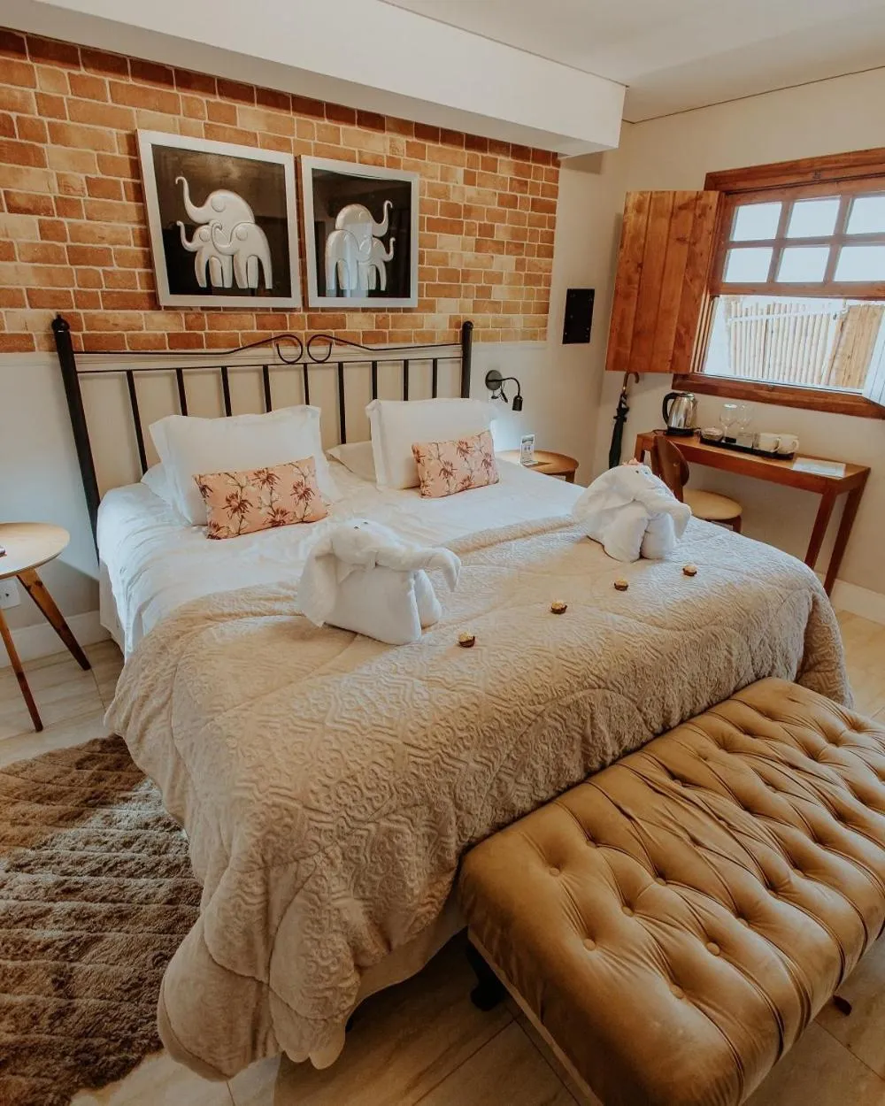 Bed in Hotel Pousada Shangri-la