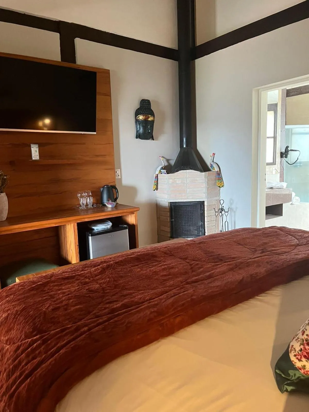 Bed in Hotel Pousada Shangri-la