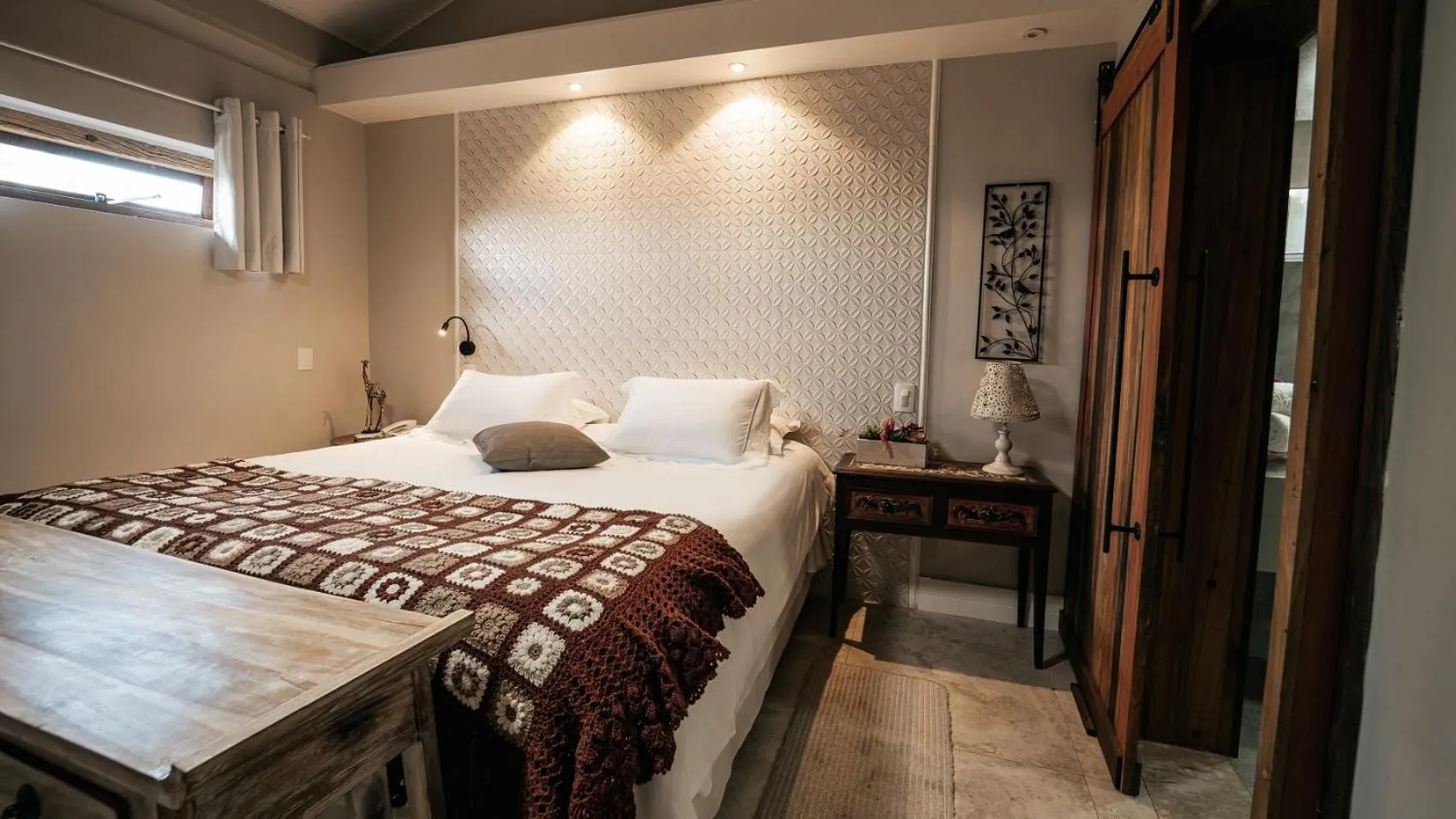 Bed in Hotel Pousada Shangri-la