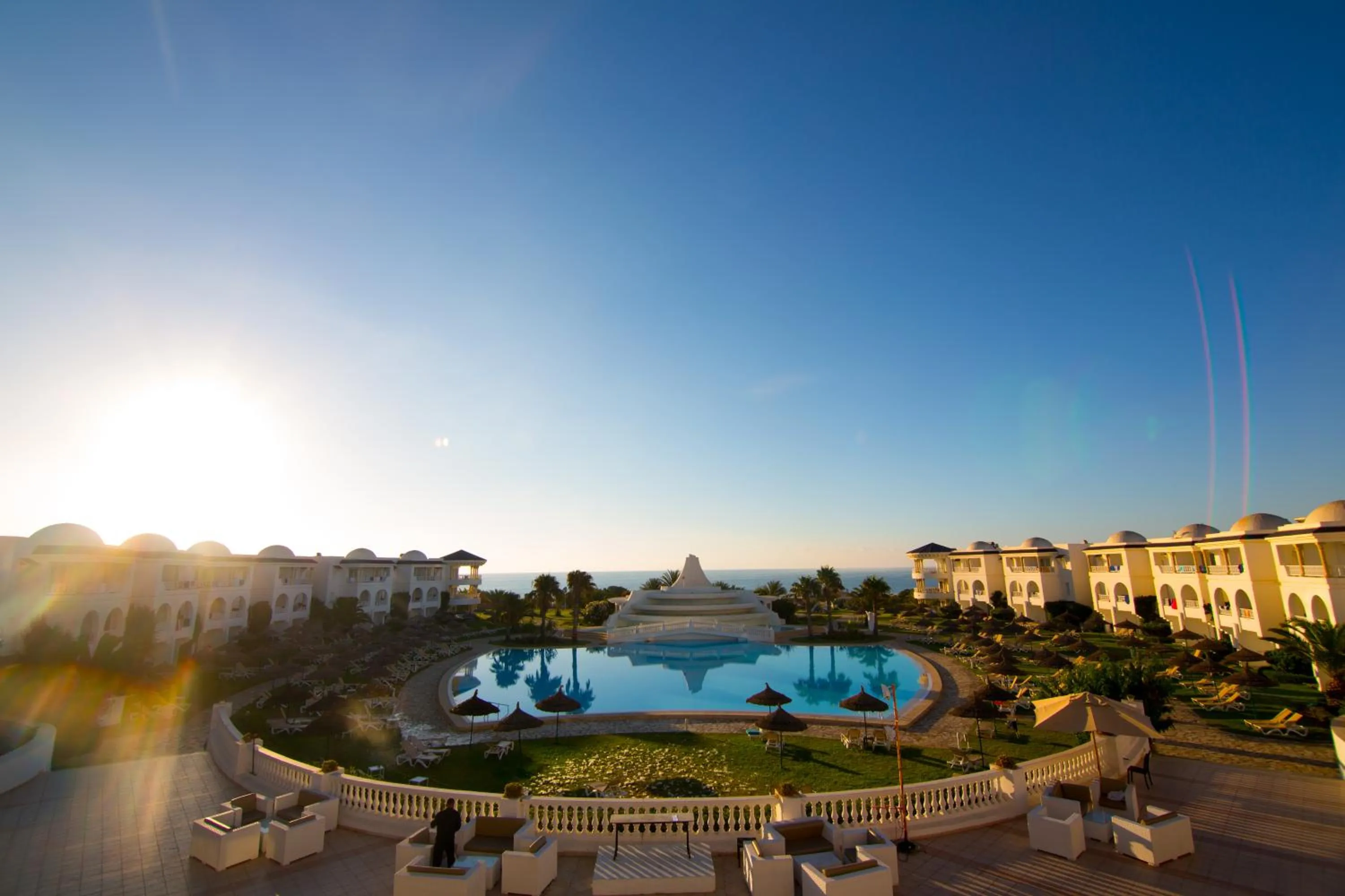 Pool view in Royal Tulip Taj Sultan