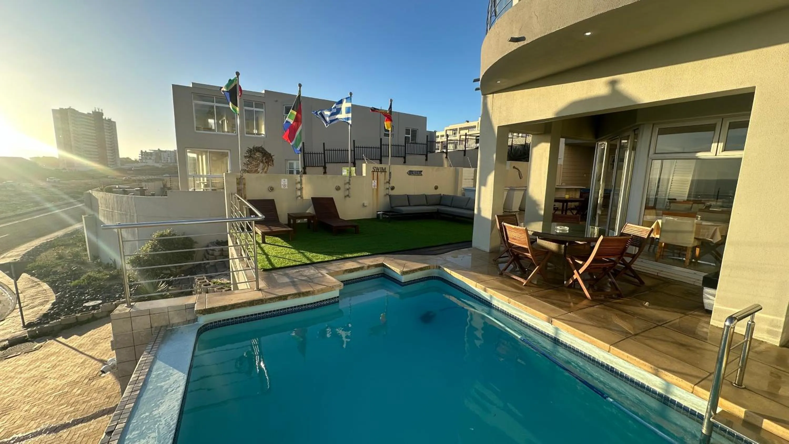 Pool view in Oceansnest Guest House
