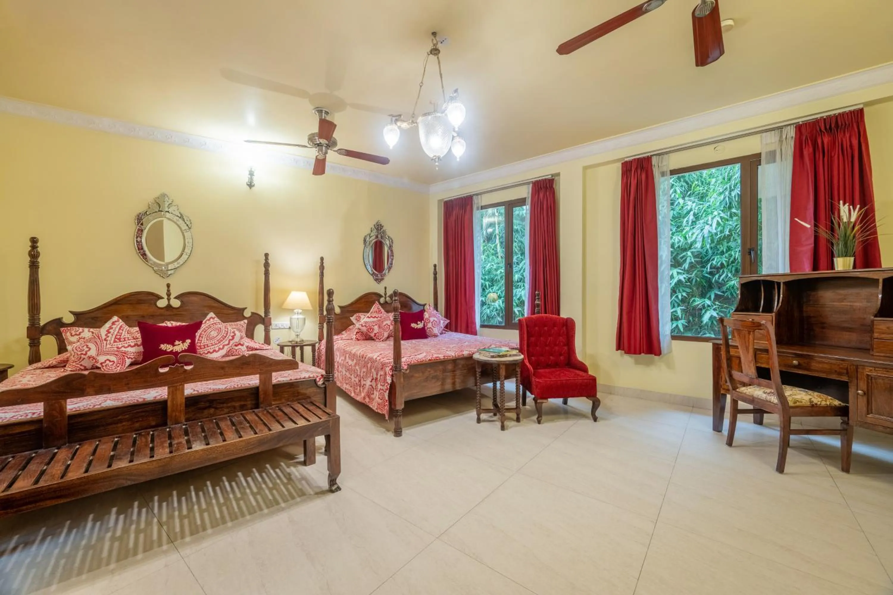 Decorative detail, Bed in Dera Rawatsar - Heritage Hotel