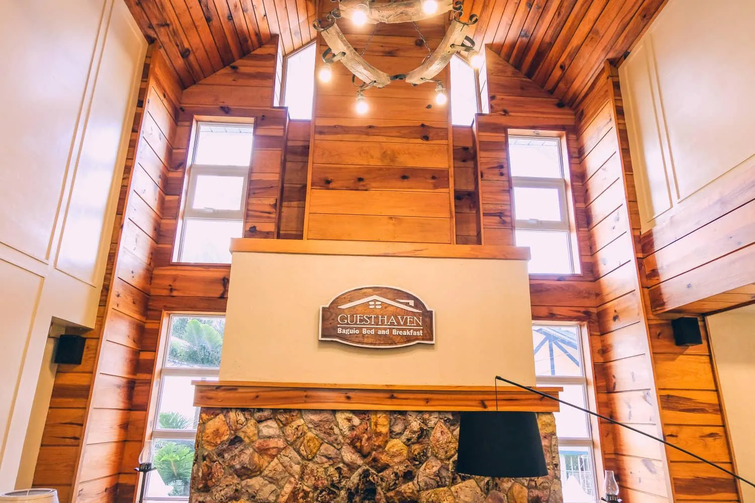 fireplace in Guest Haven Chalet Baguio Bed and Breakfast