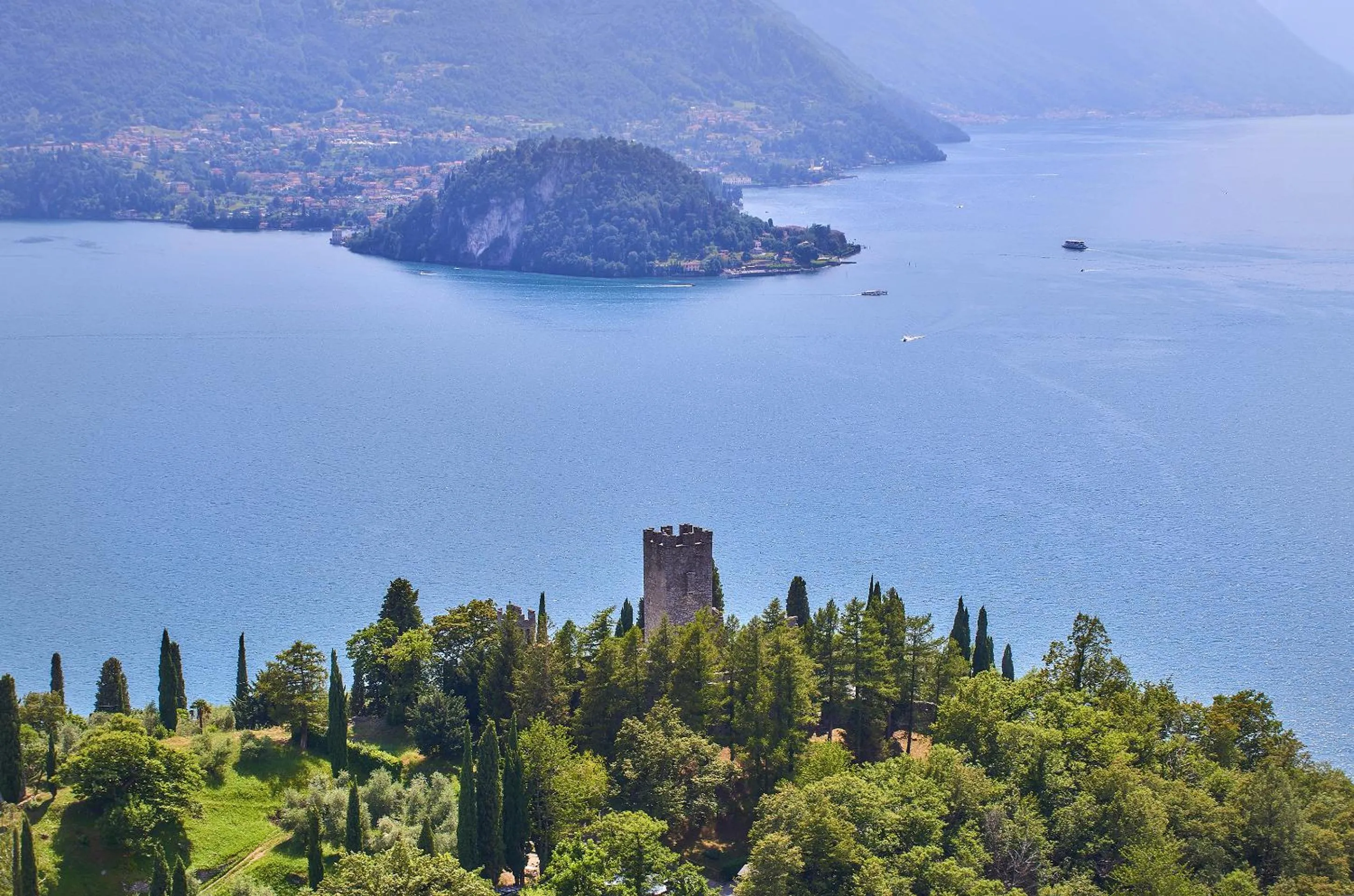 Bird's eye view in Castello di Vezio in the Village