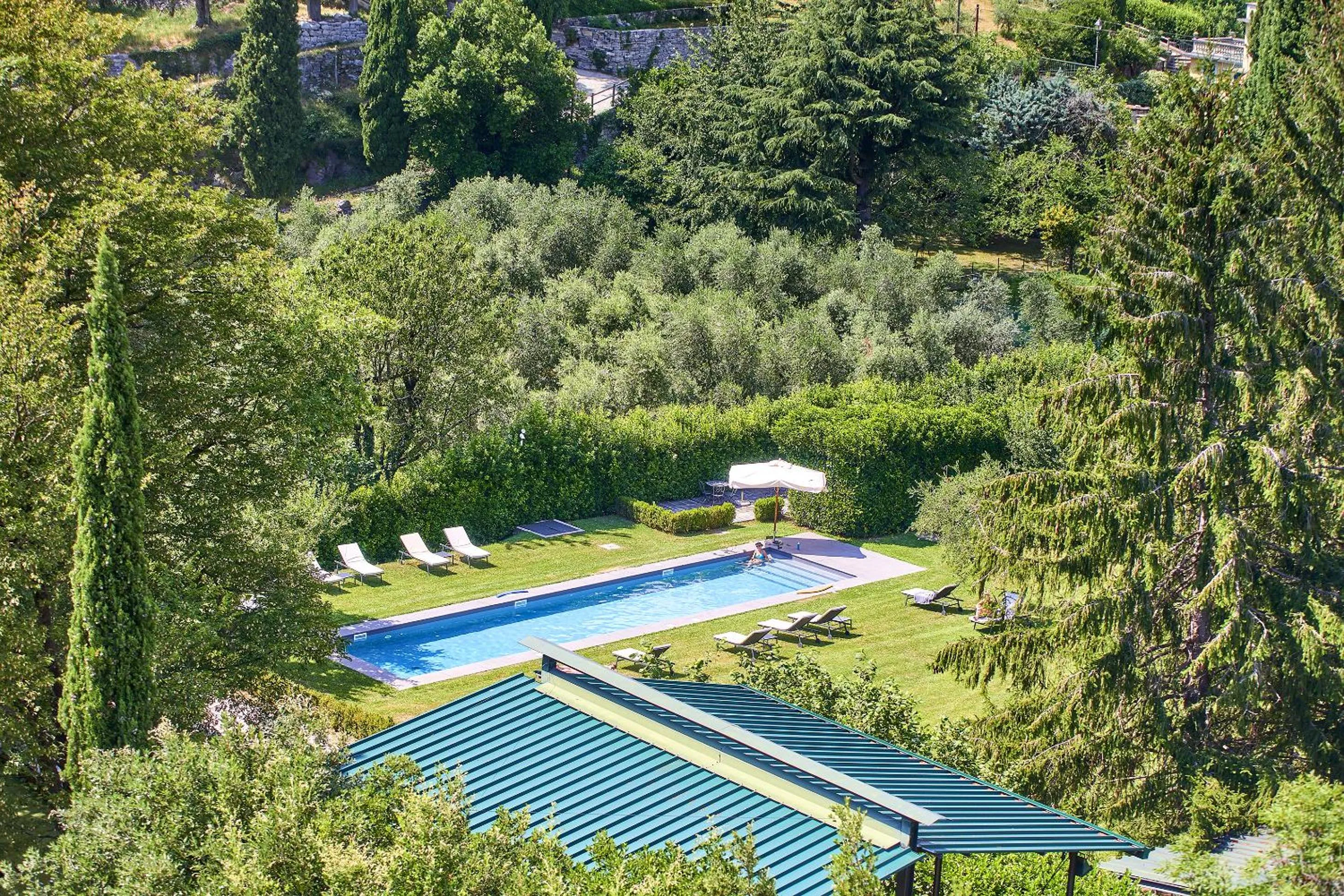 Swimming pool in Castello di Vezio in the Village