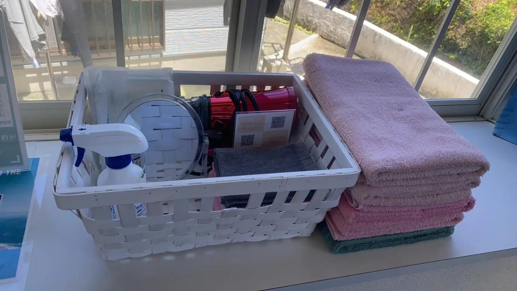 towels in insidey 海から歩いて10分 walk from the sea Tatadobeach Iritabeach 10min