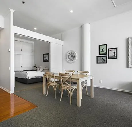 Bed in Auckland Waterfront Serviced Apartments on Prince's Wharf