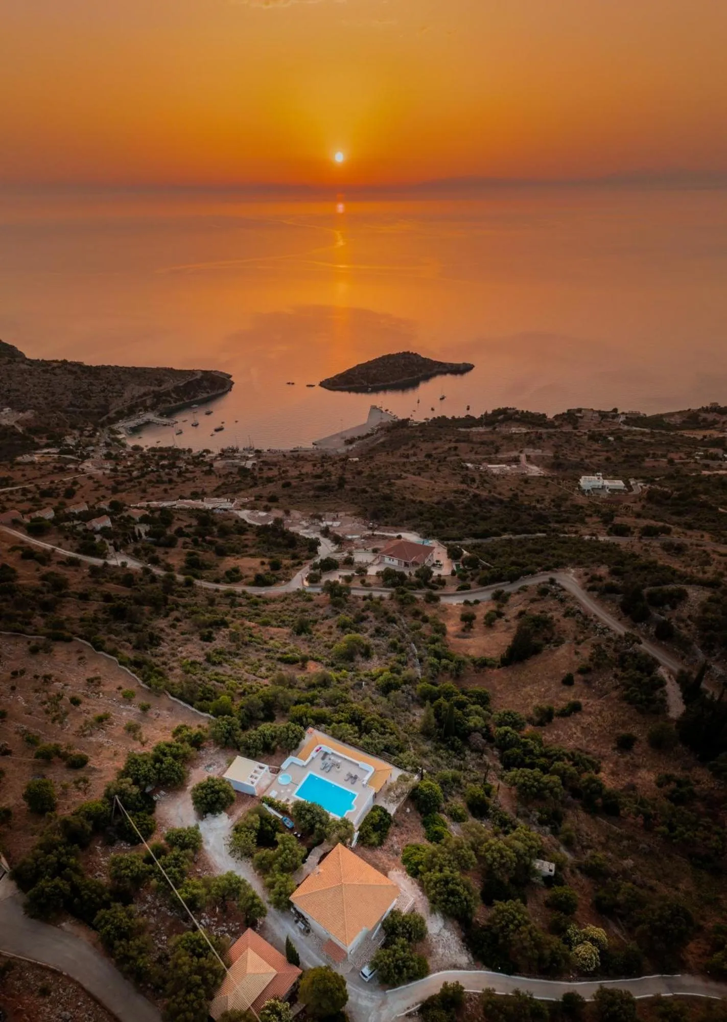 Bird's eye view in Armyra Villas