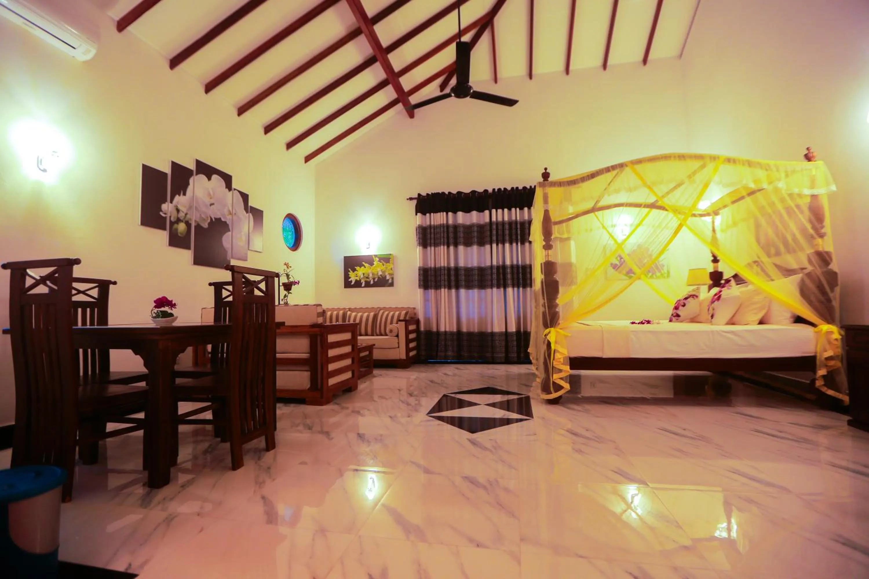 Living room, Bed in SRI LANKAN VILLA