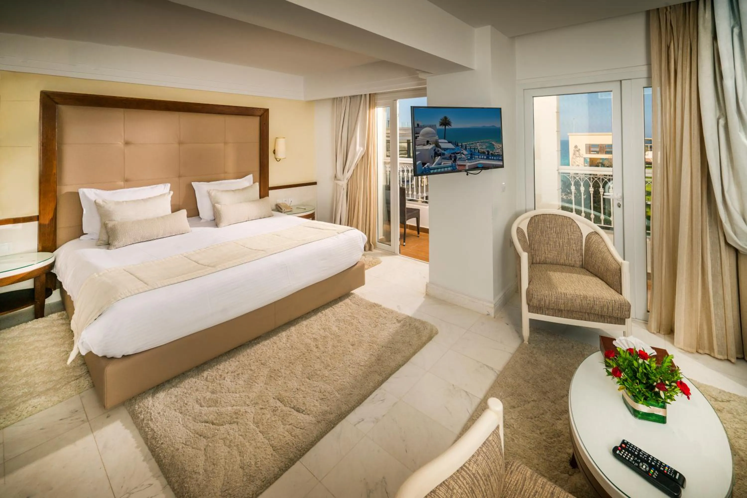 TV and multimedia, Bed in Sousse Palace Hotel & Spa