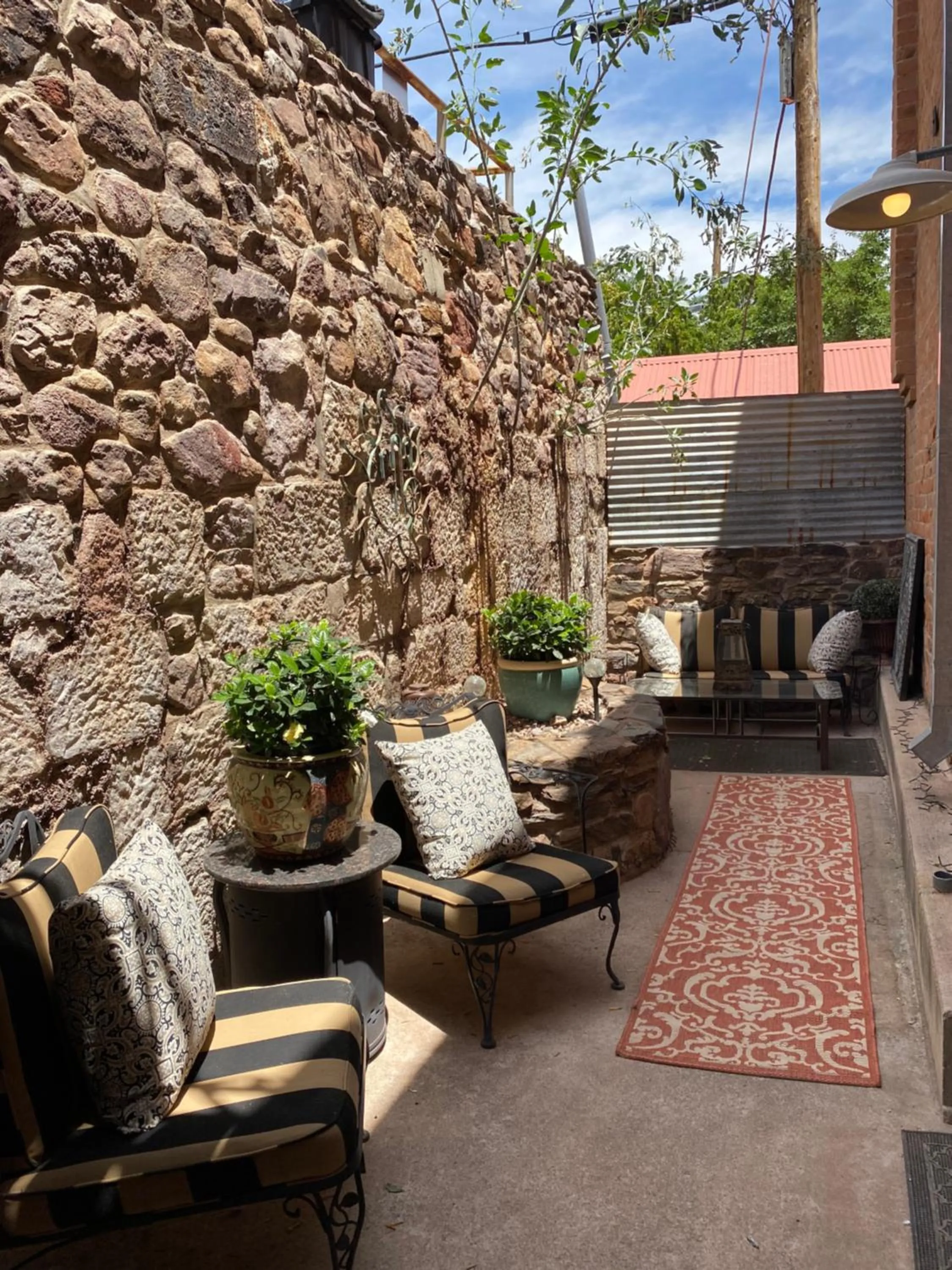 Patio in Bisbee Brownstone Suites