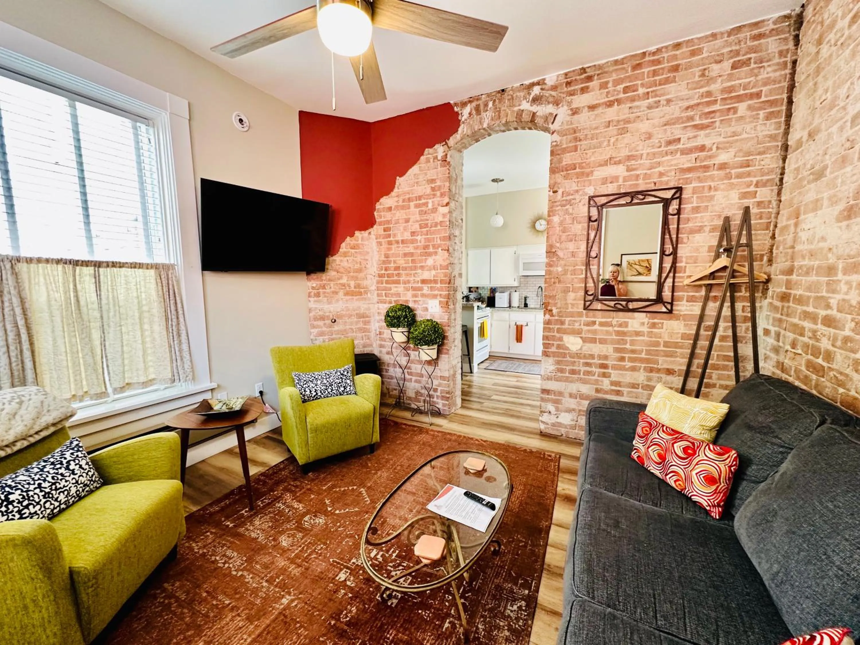 Living room in Bisbee Brownstone Suites
