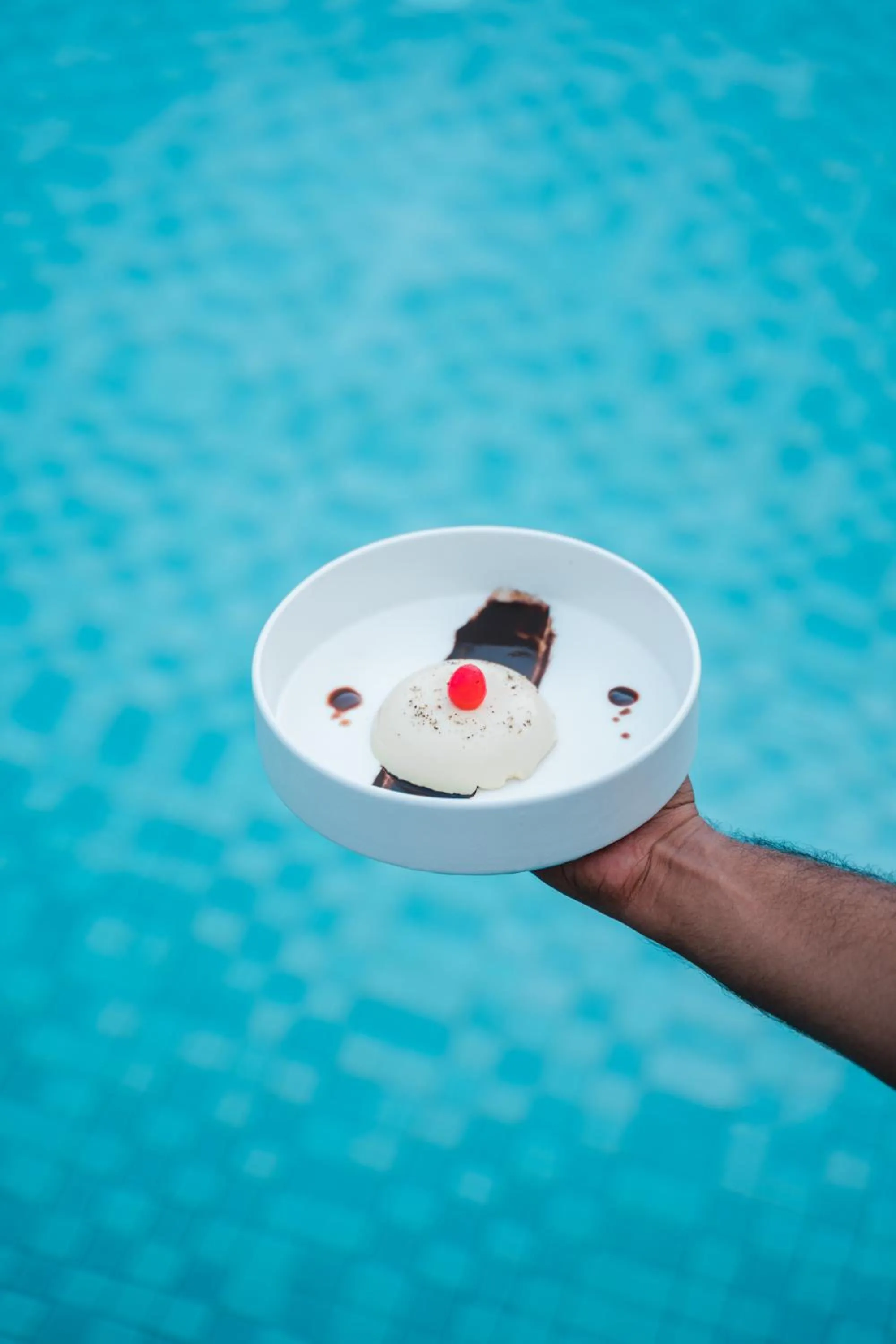 Pool view in The Acacia Morjim