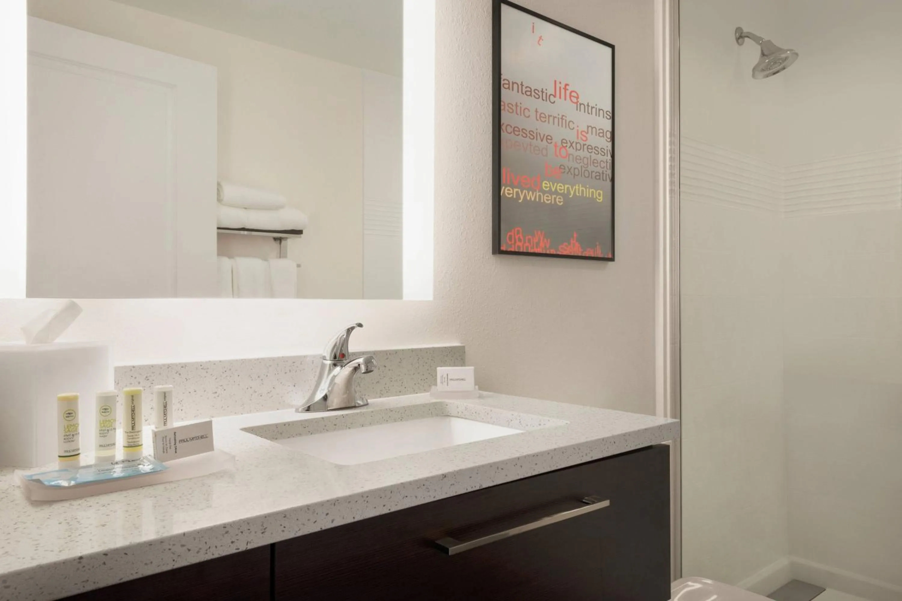 Bathroom in TownePlace Suites by Marriott Dubuque Downtown