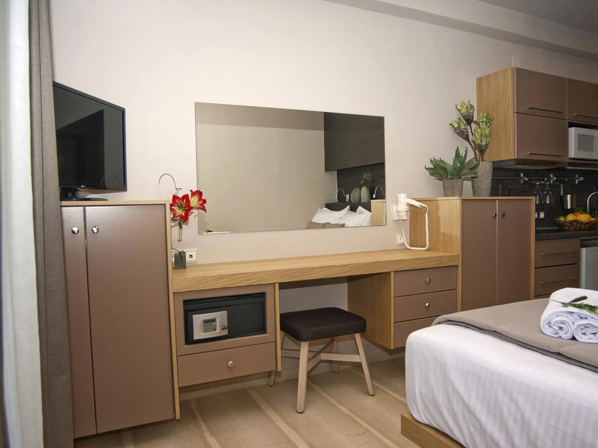 Seating area, Bed in Ionian Eye Design Studios & Spa