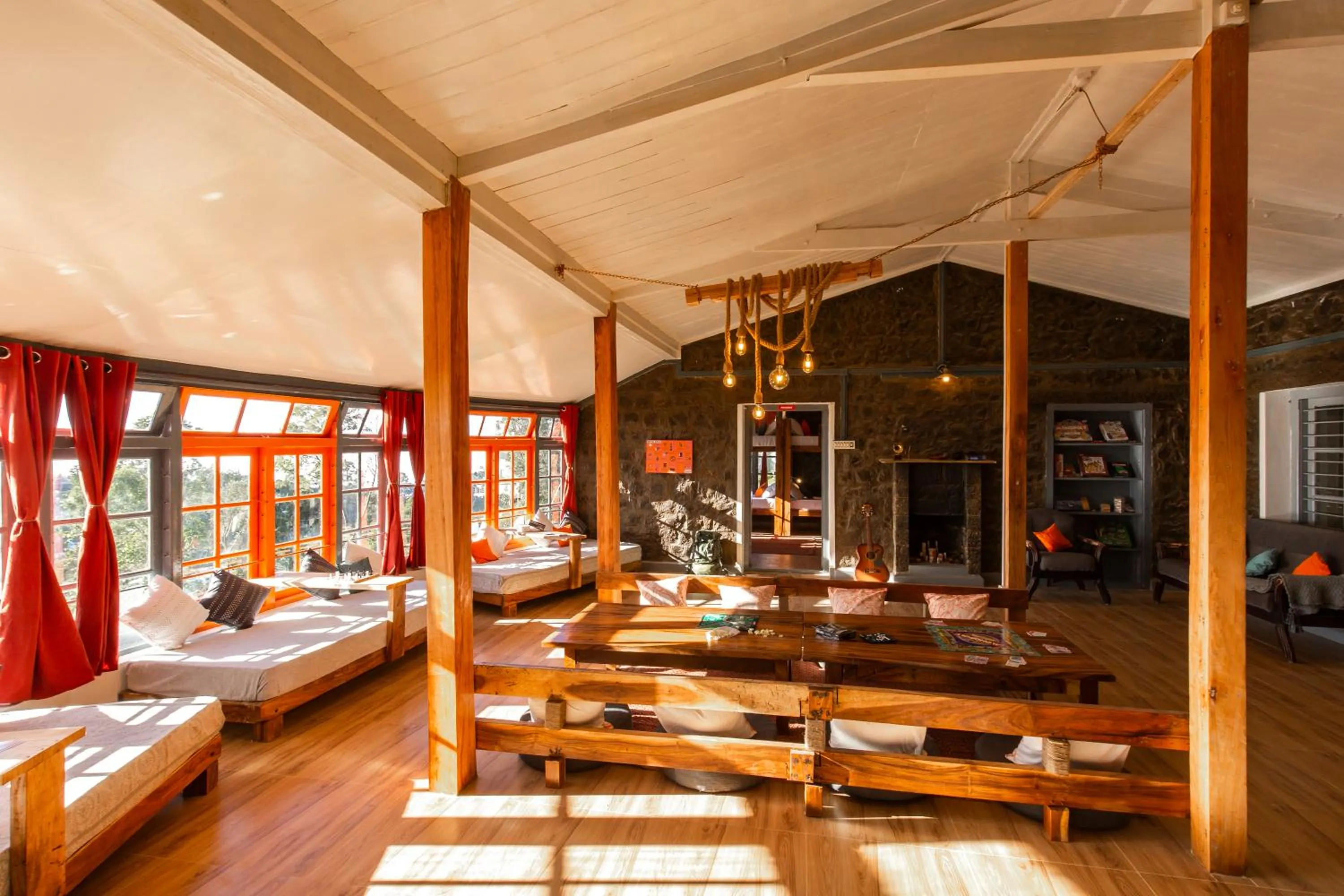 Living room in Zostel Kodaikanal