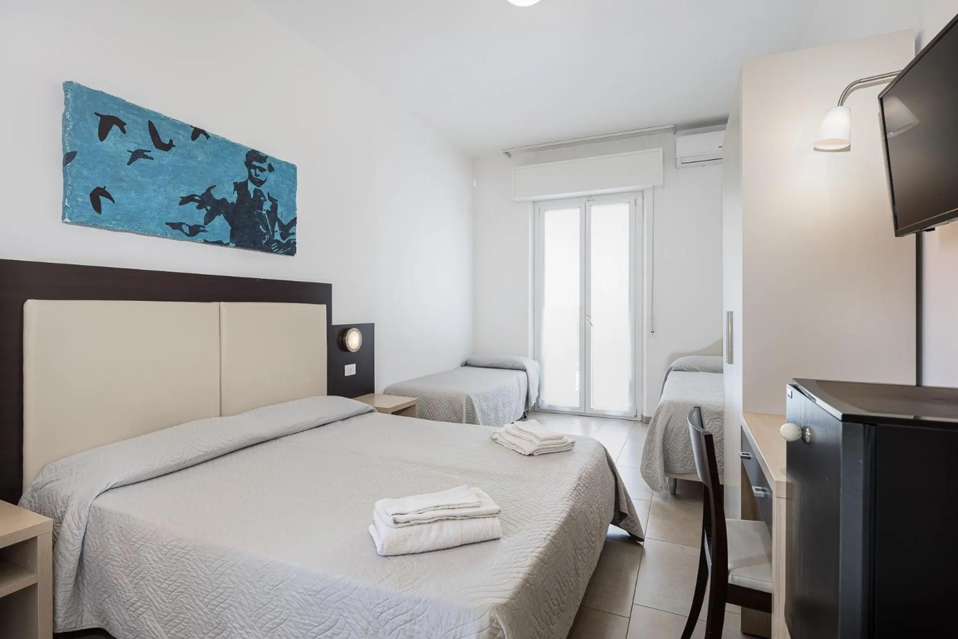 Bed in Hotel Rudy Cervia