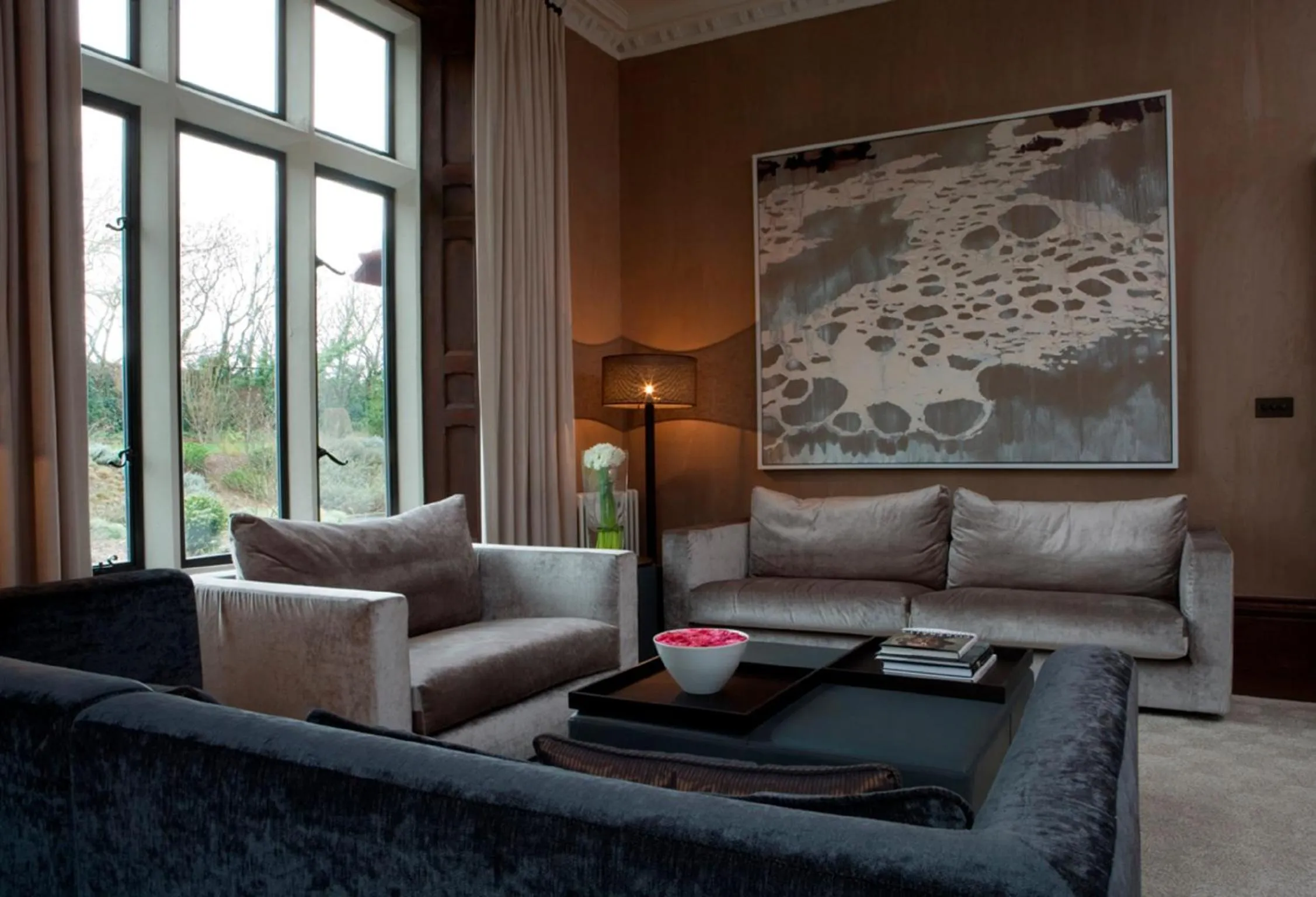 Living room in Penrhiw Priory