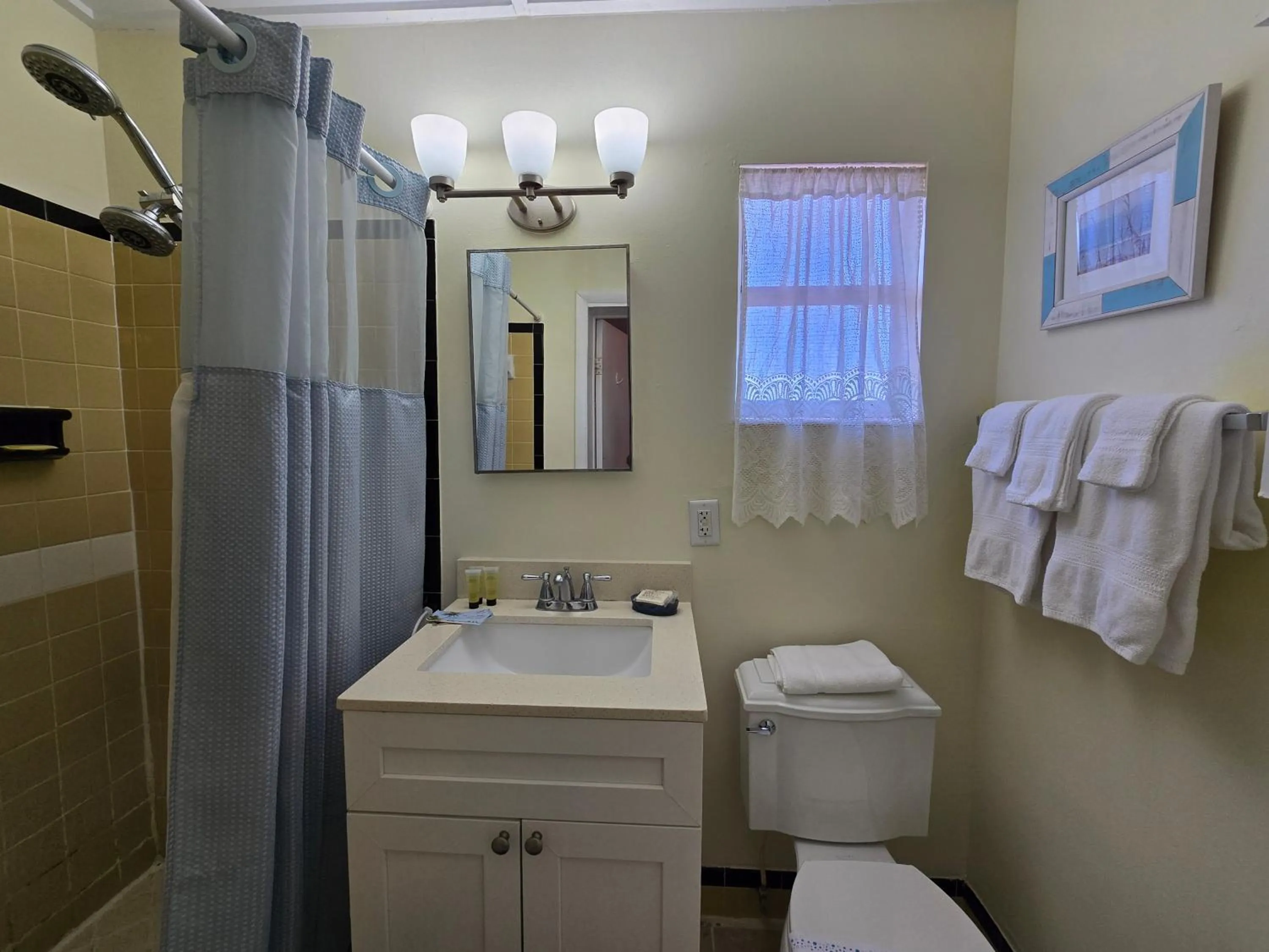 Bathroom in Oceanfront Sea Scape Motel