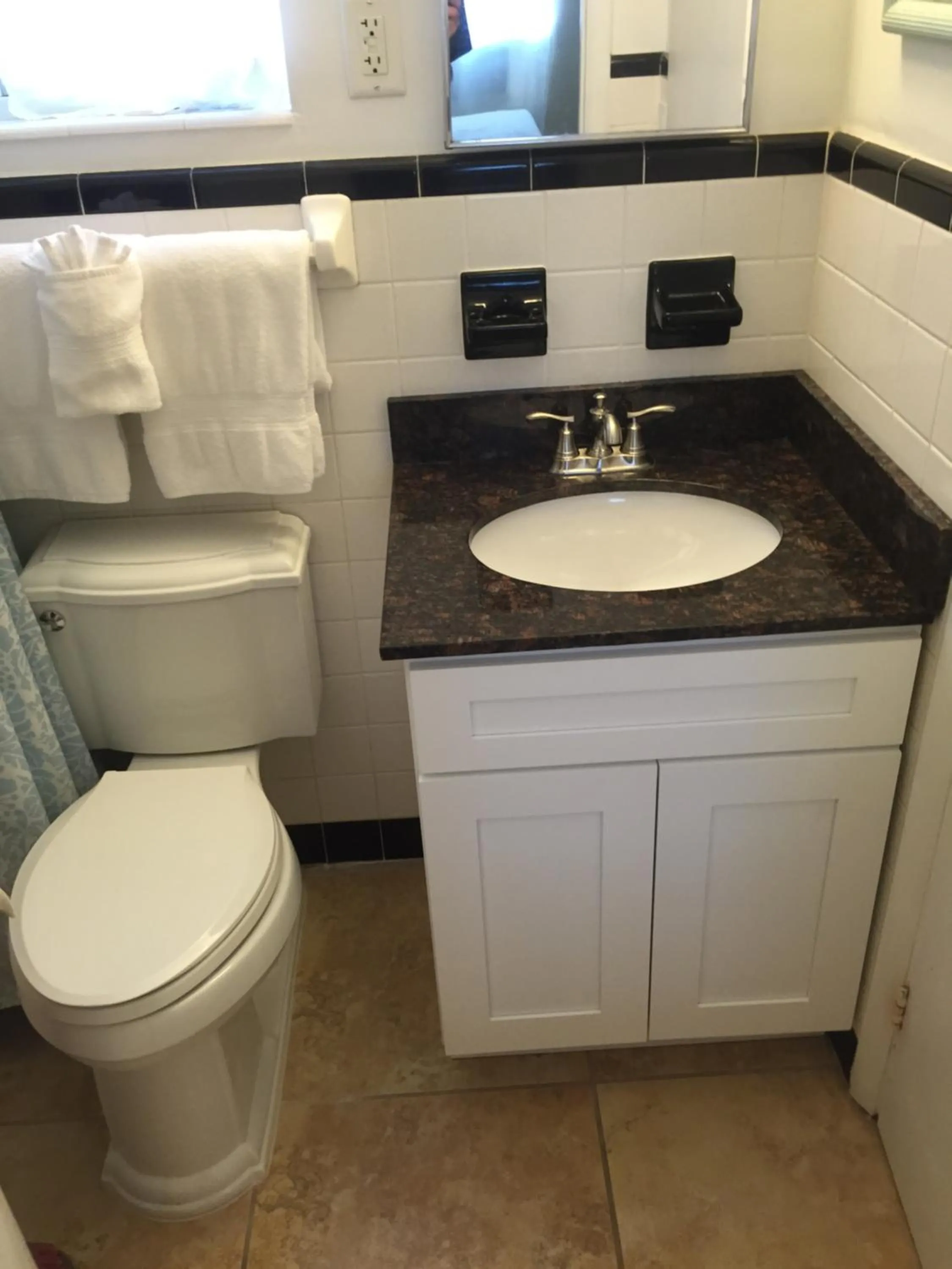 Bathroom in Oceanfront Sea Scape Motel