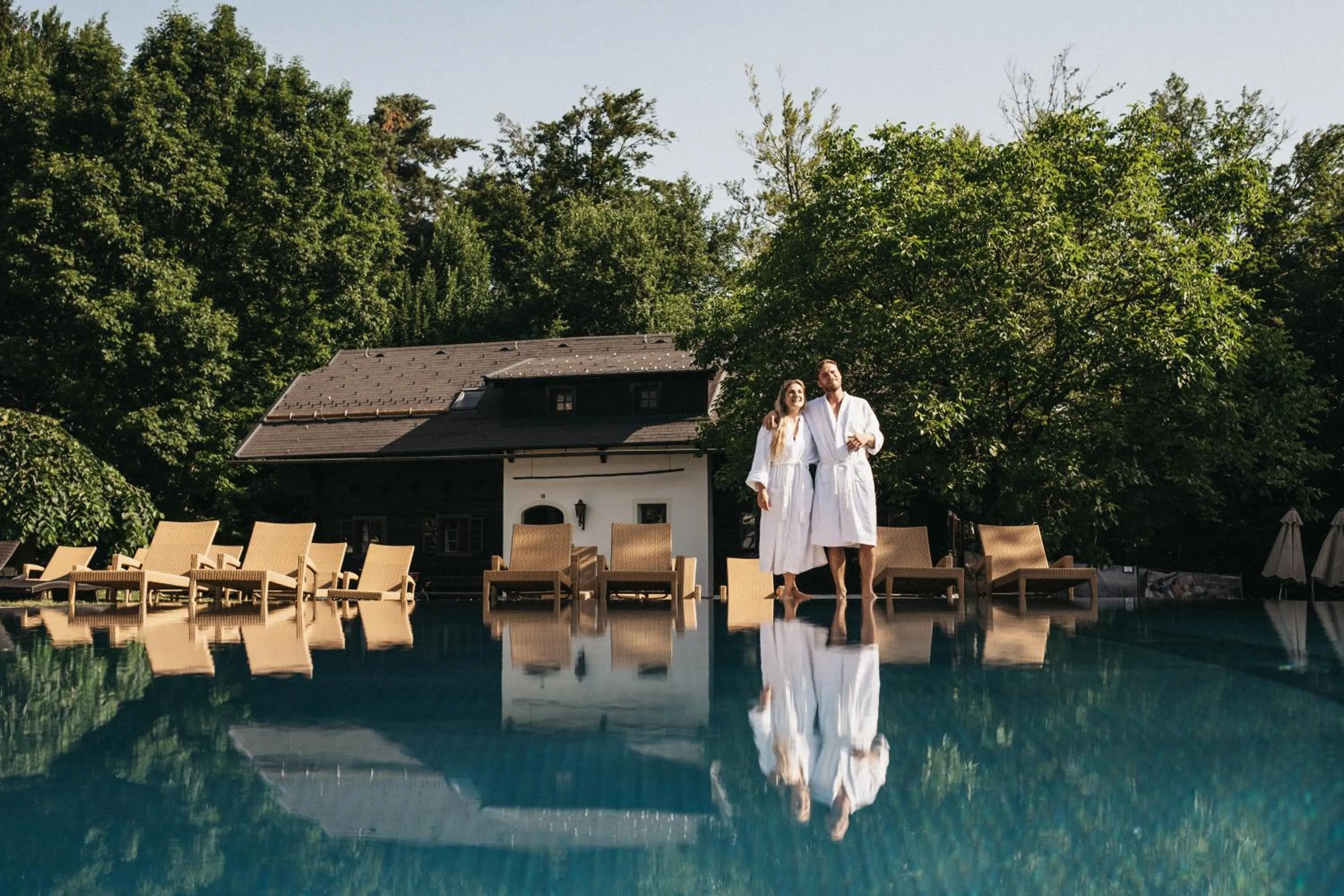 Pool view in Naturel Hoteldorf Schönleitn