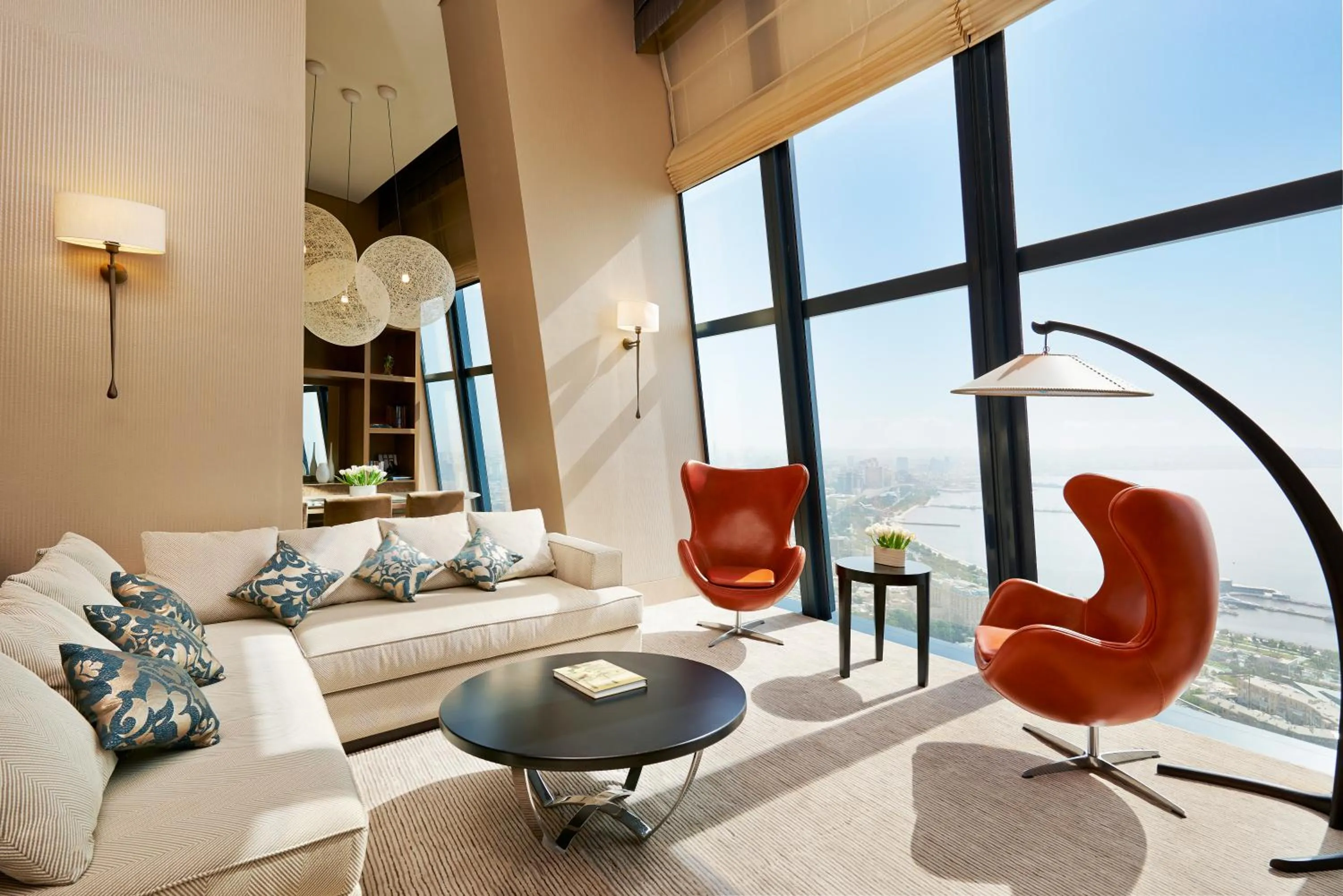 Sea view in Fairmont Baku, Flame Towers