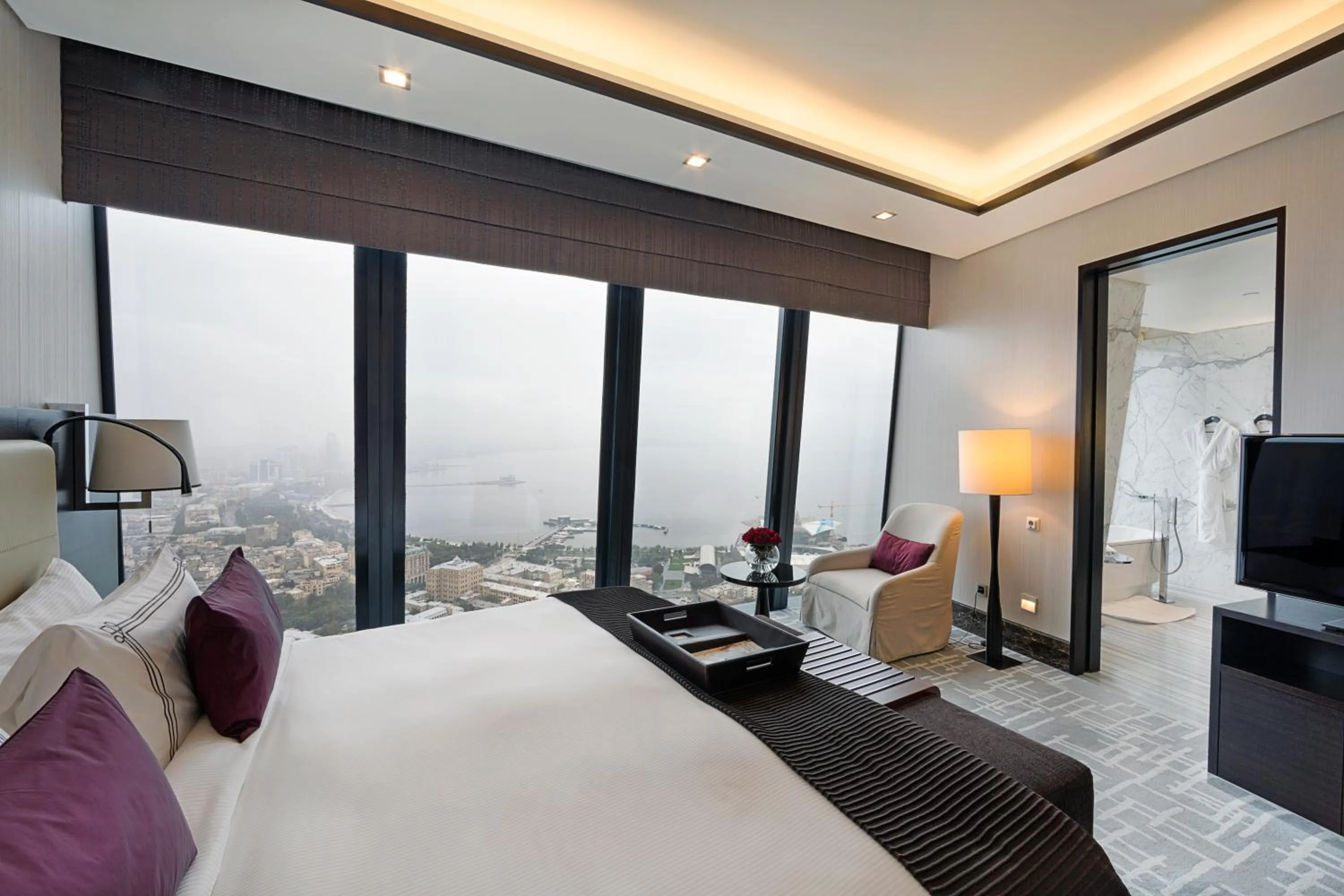 Bed in Fairmont Baku, Flame Towers