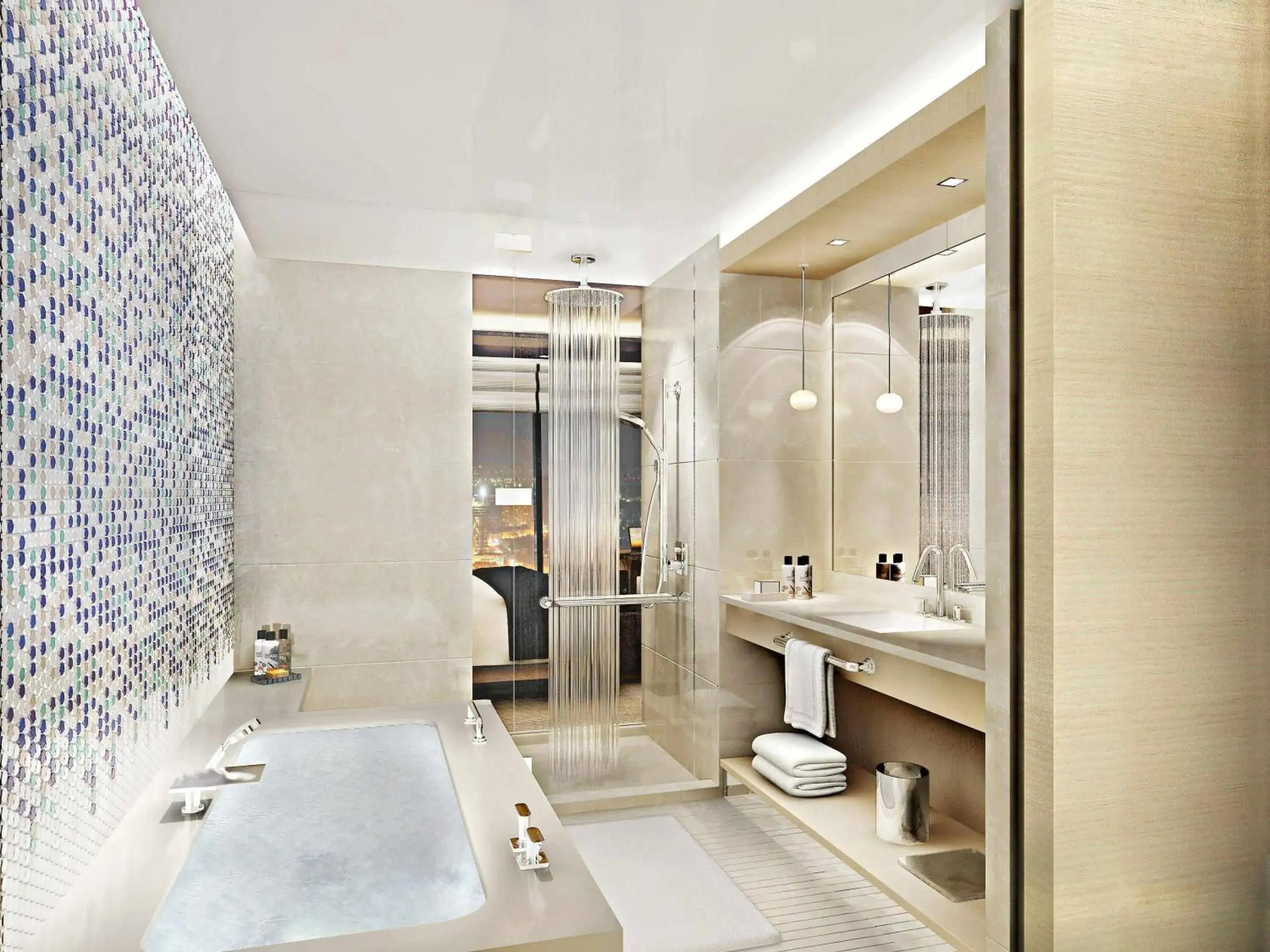 Deluxe Twin Room Sea View - single occupancy in Fairmont Baku, Flame Towers Deluxe Twin Room Sea View - single occupancy in Fairmont Baku, Flame Towers