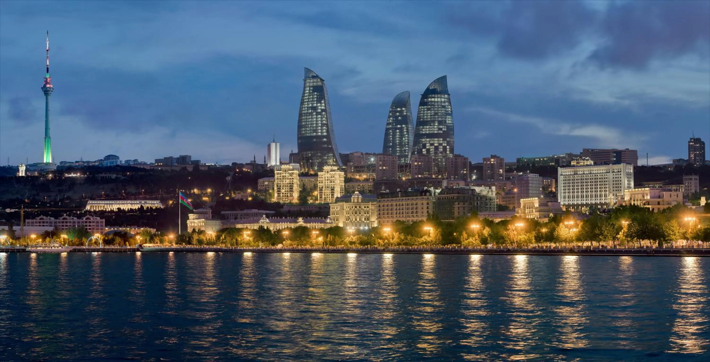 Bird's eye view in Fairmont Baku, Flame Towers