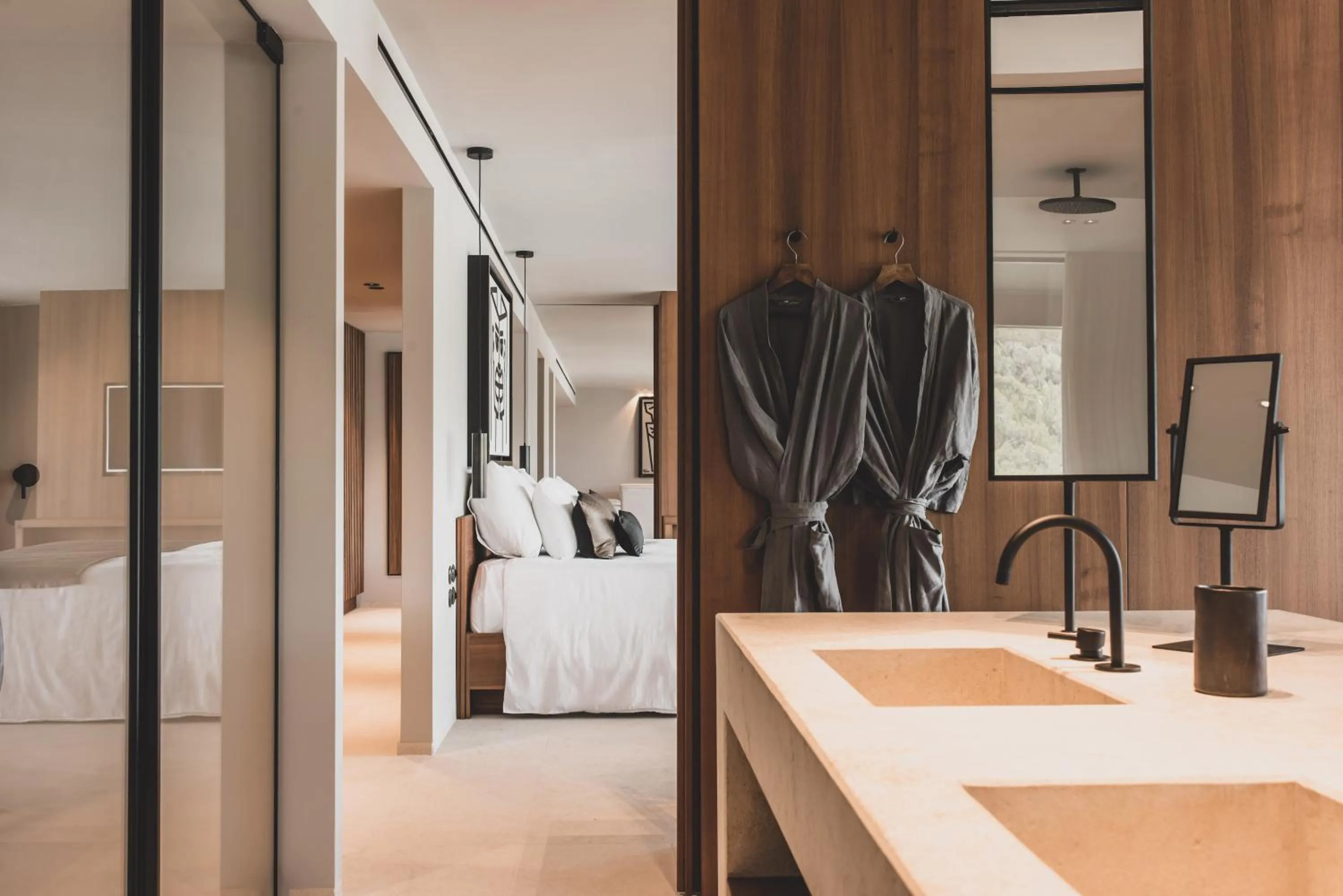 Bathroom, Bed in OKU Ibiza