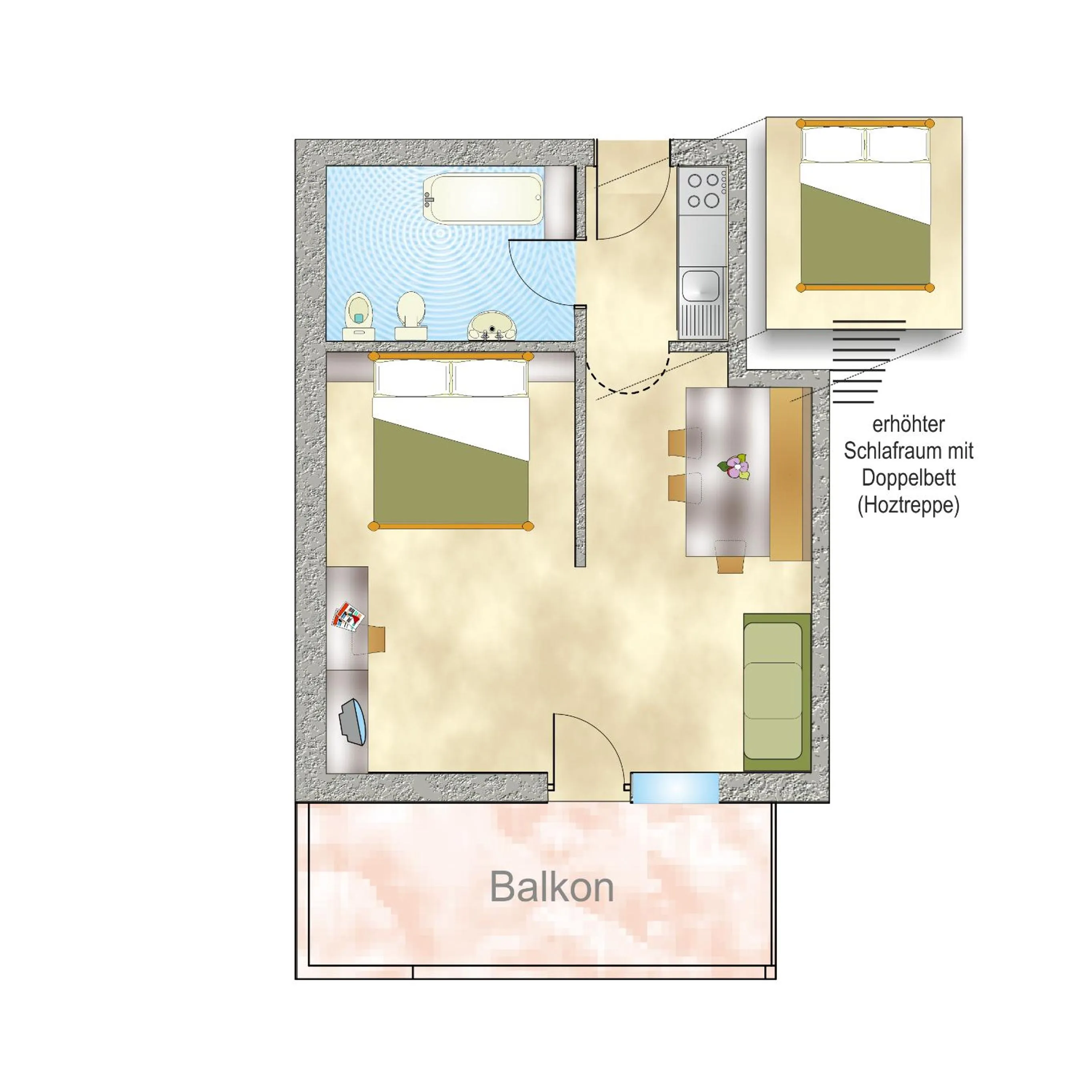 Floor plan in Mountain Living Apartments