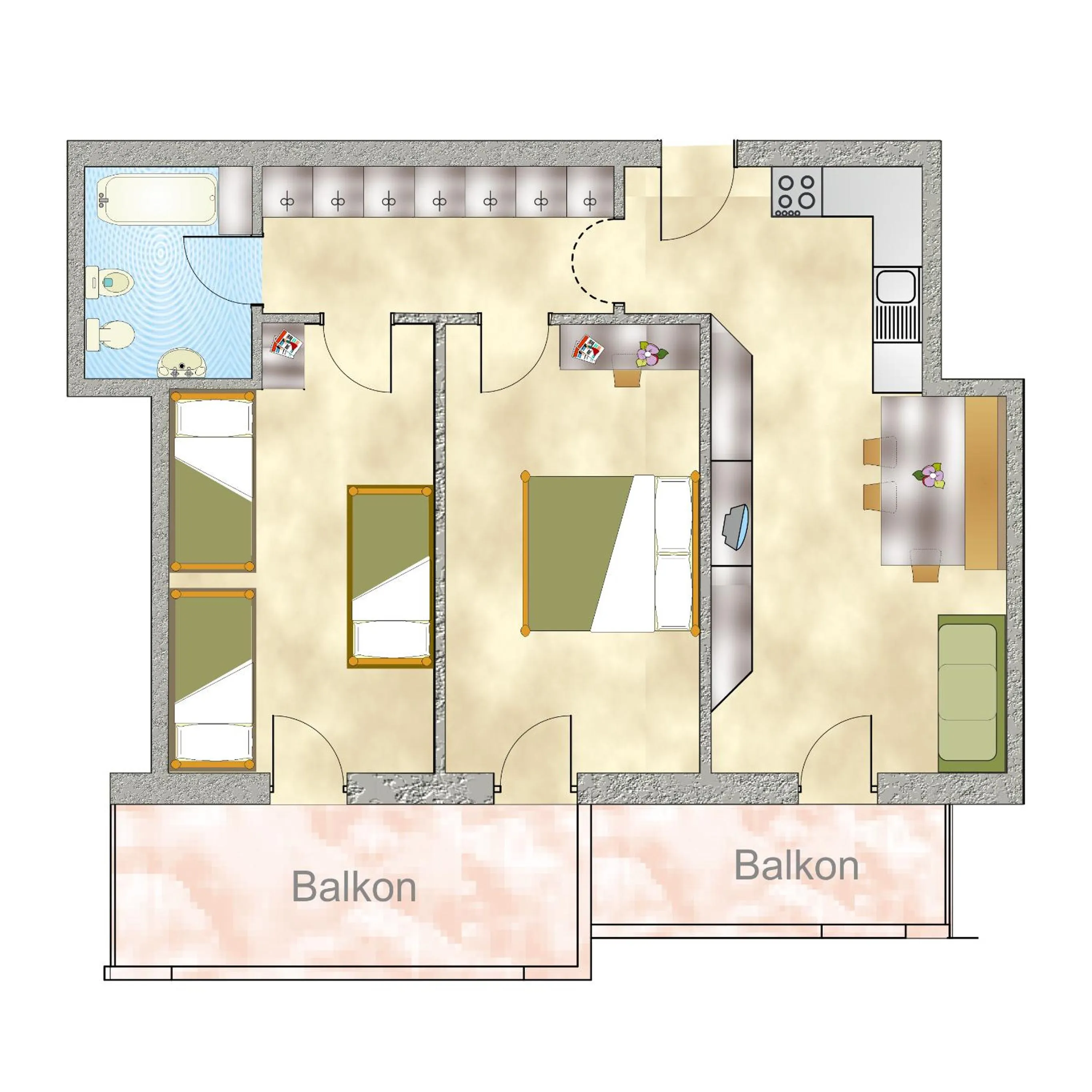 Photo of the whole room in Mountain Living Apartments