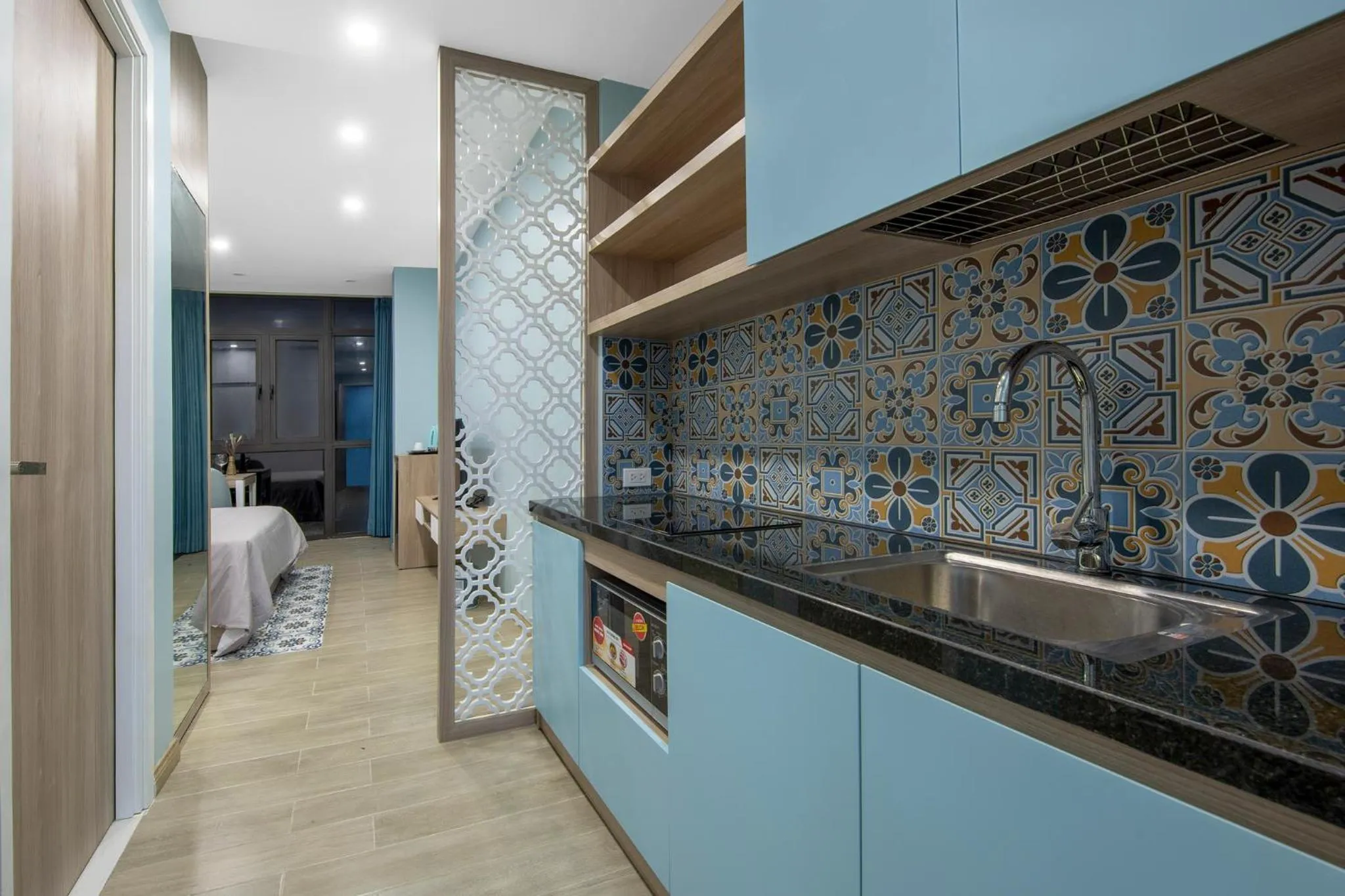 Kitchen or kitchenette in Soleil Hotel & Apartment