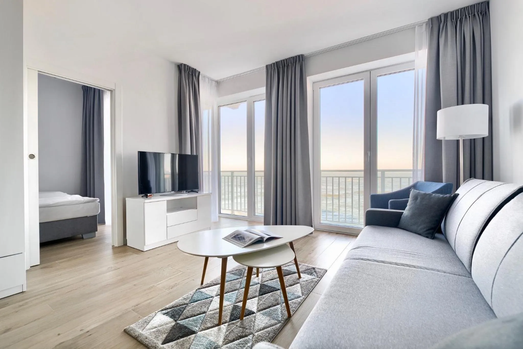 Living room in Apartamenty Marina z widokiem na morze