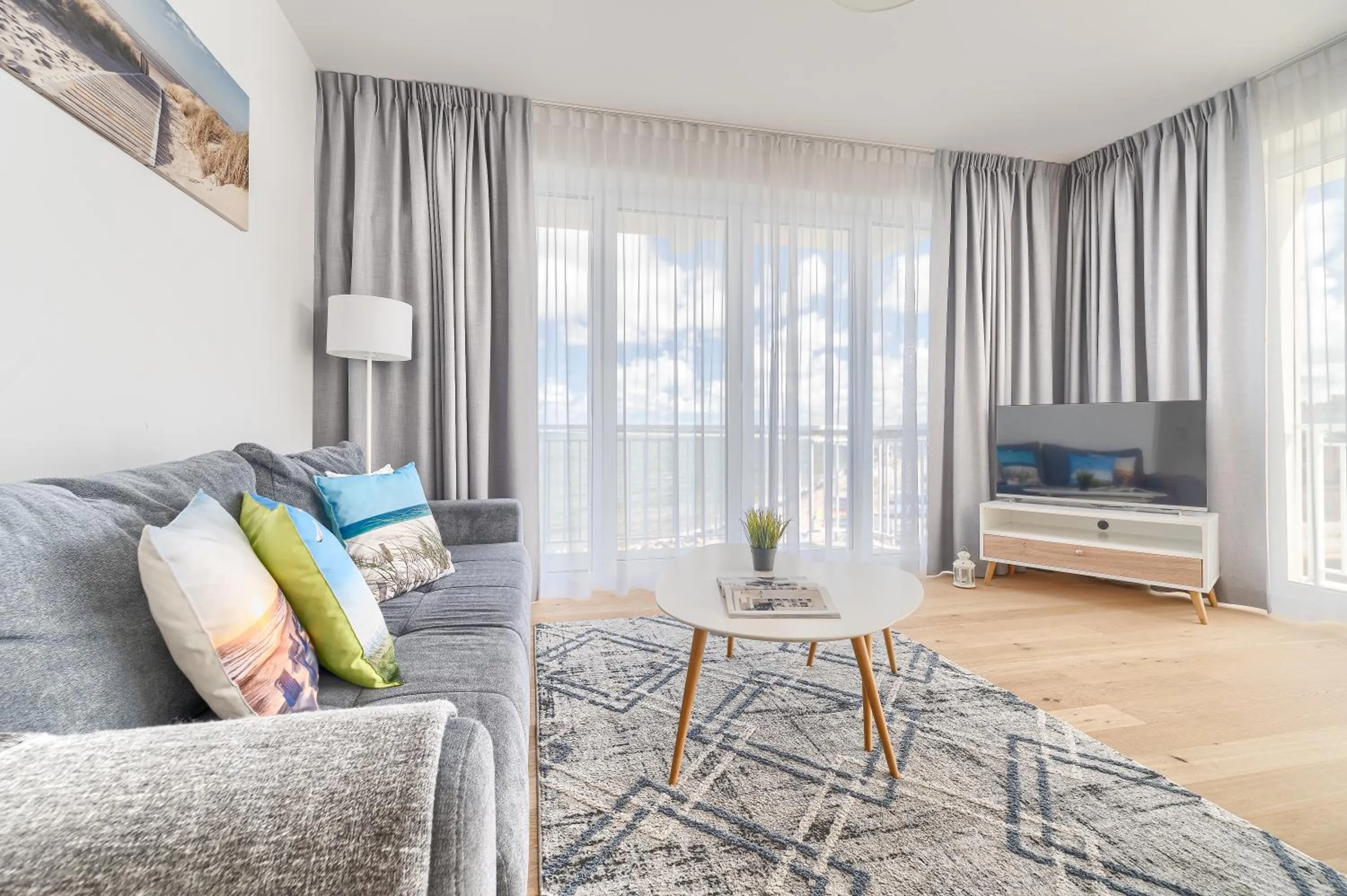 Seating area, Bed in Apartamenty Marina z widokiem na morze