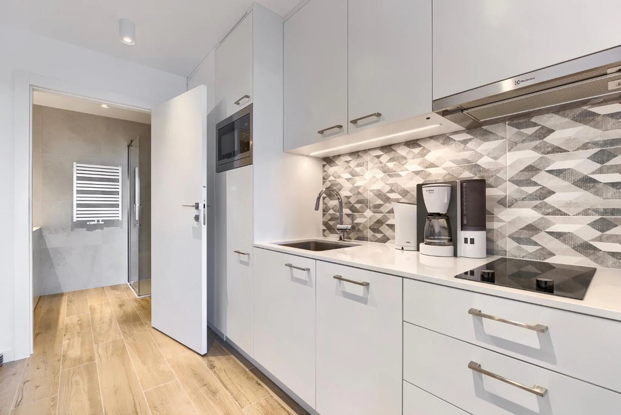 Kitchen or kitchenette in Apartamenty Marina z widokiem na morze