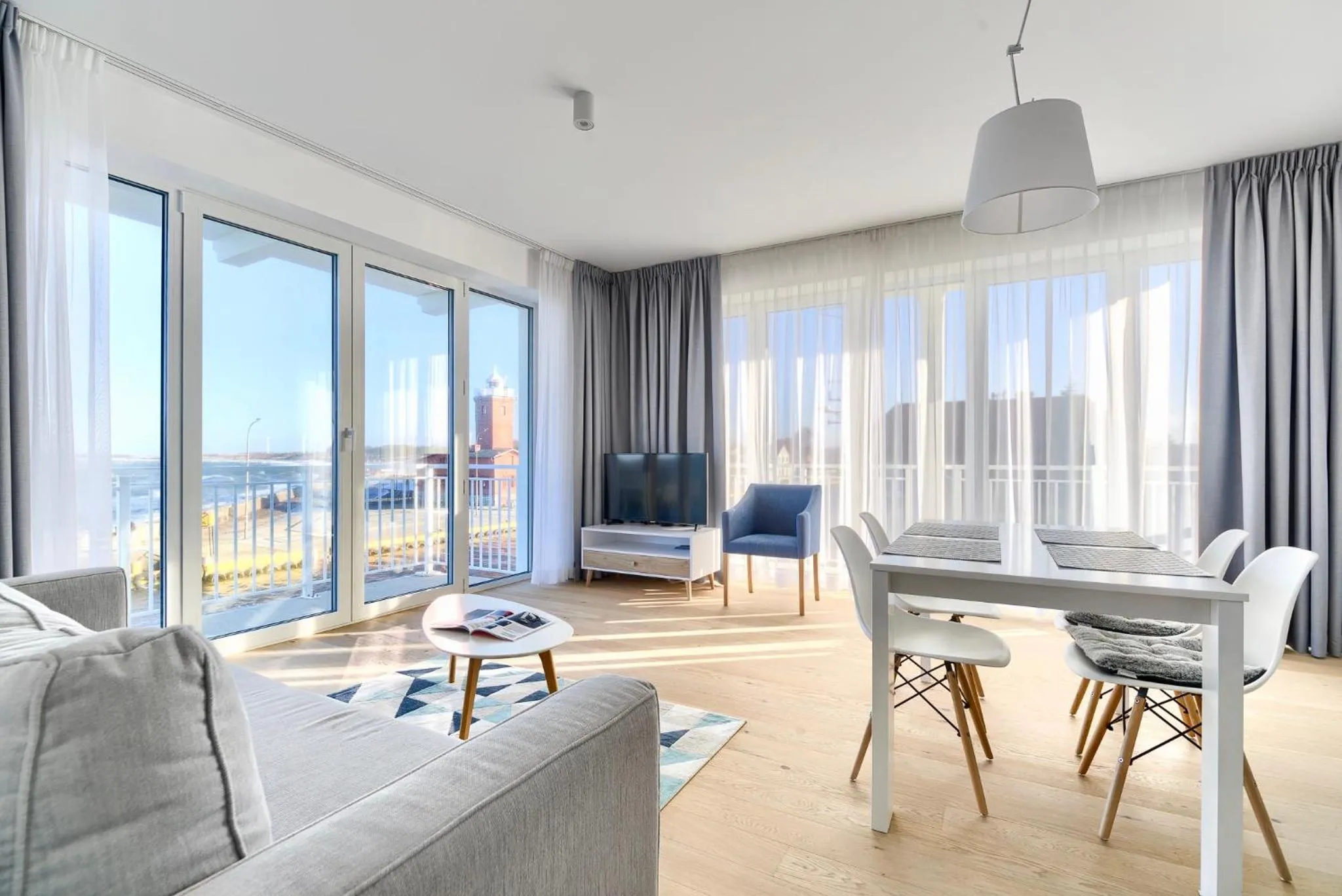Living room in Apartamenty Marina z widokiem na morze